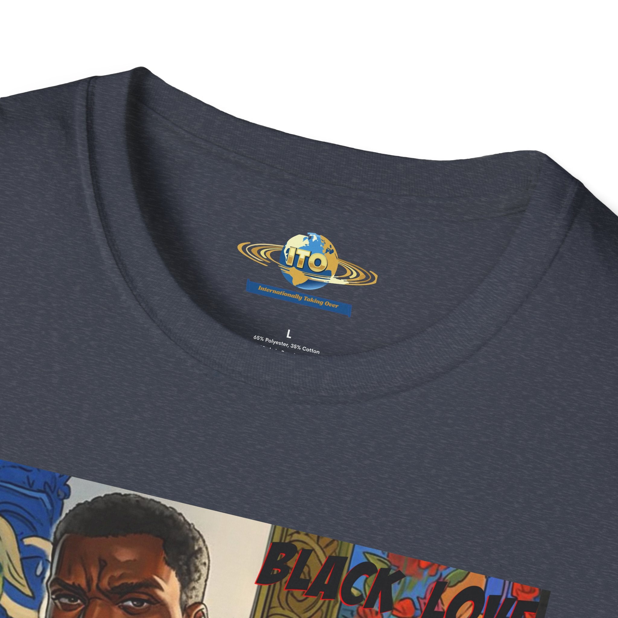 Art Print T‑Shirt — Bold Superhero Couple Portrait Tee