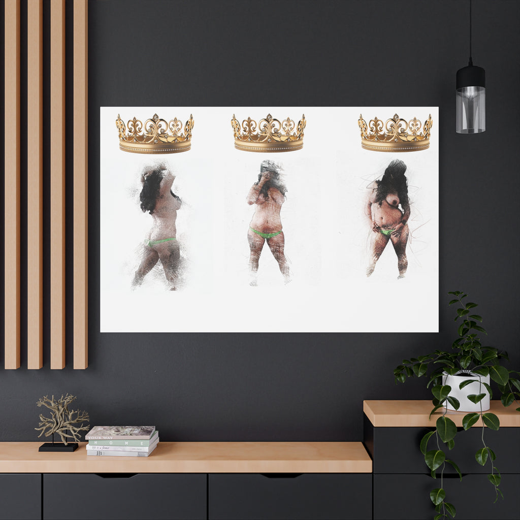 Queen Energy Canvas Print – Empowering Female Figure Art Stretched Matte