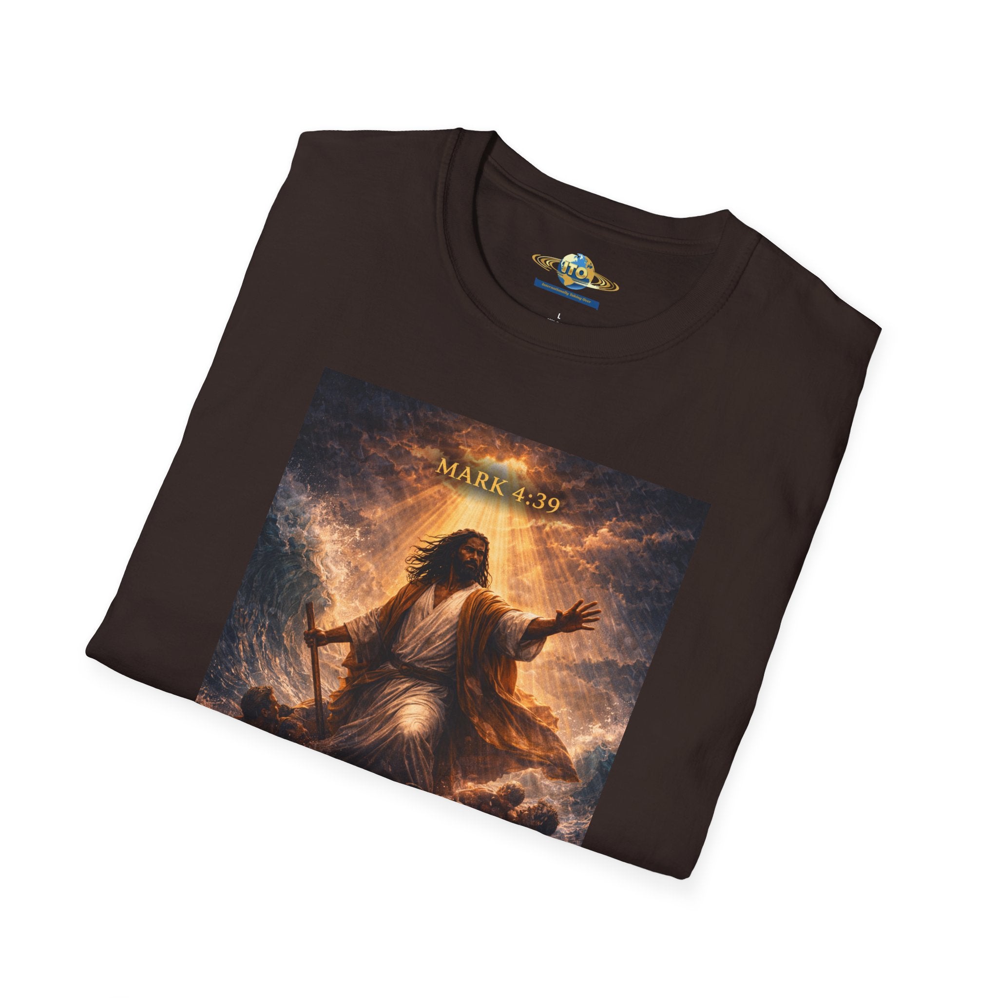 Jesus Calming the Storm T-Shirt — "Peace Be Still" Christian Faith Tee