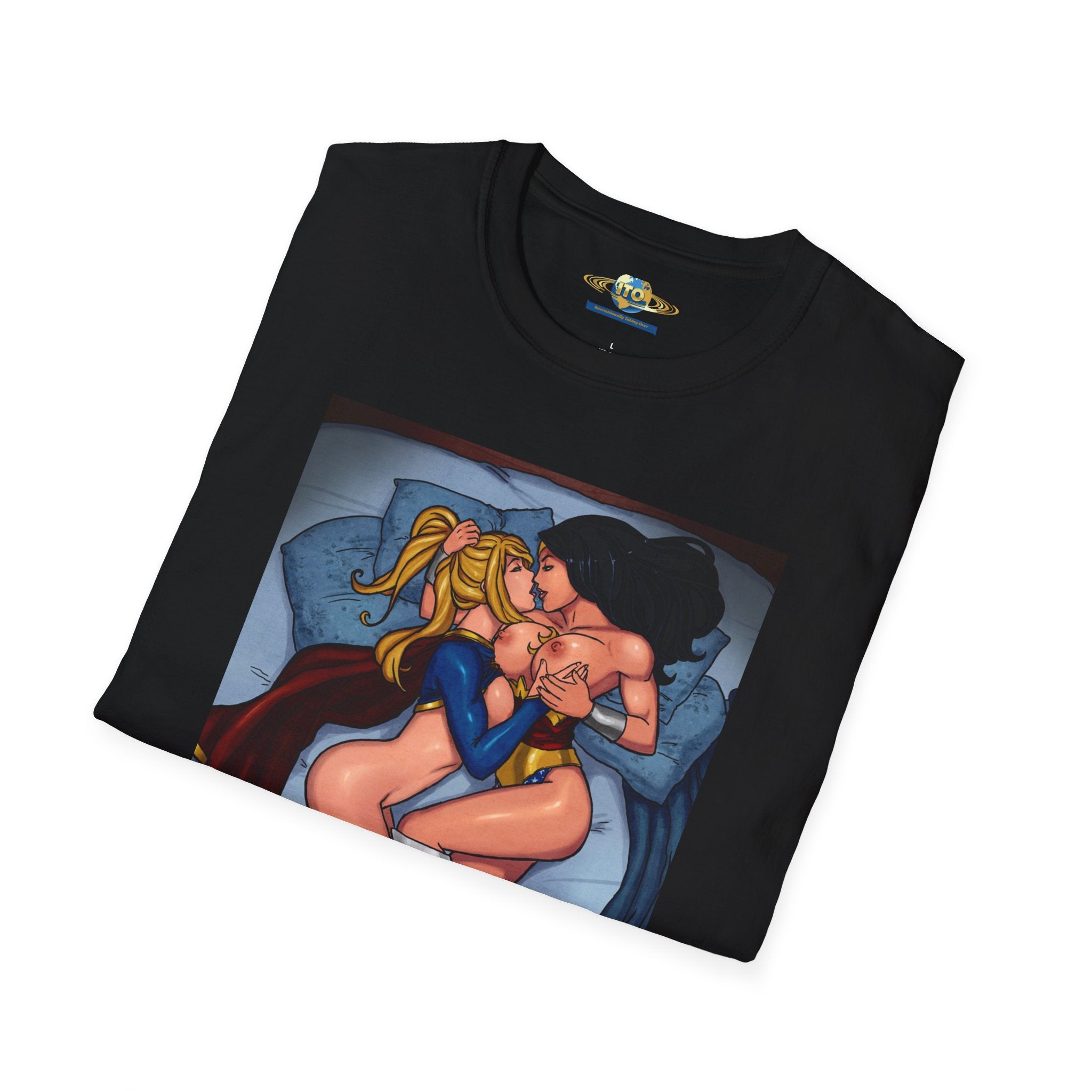 Pinup Superhero Couple T-Shirt — Sexy Comic Art Tee