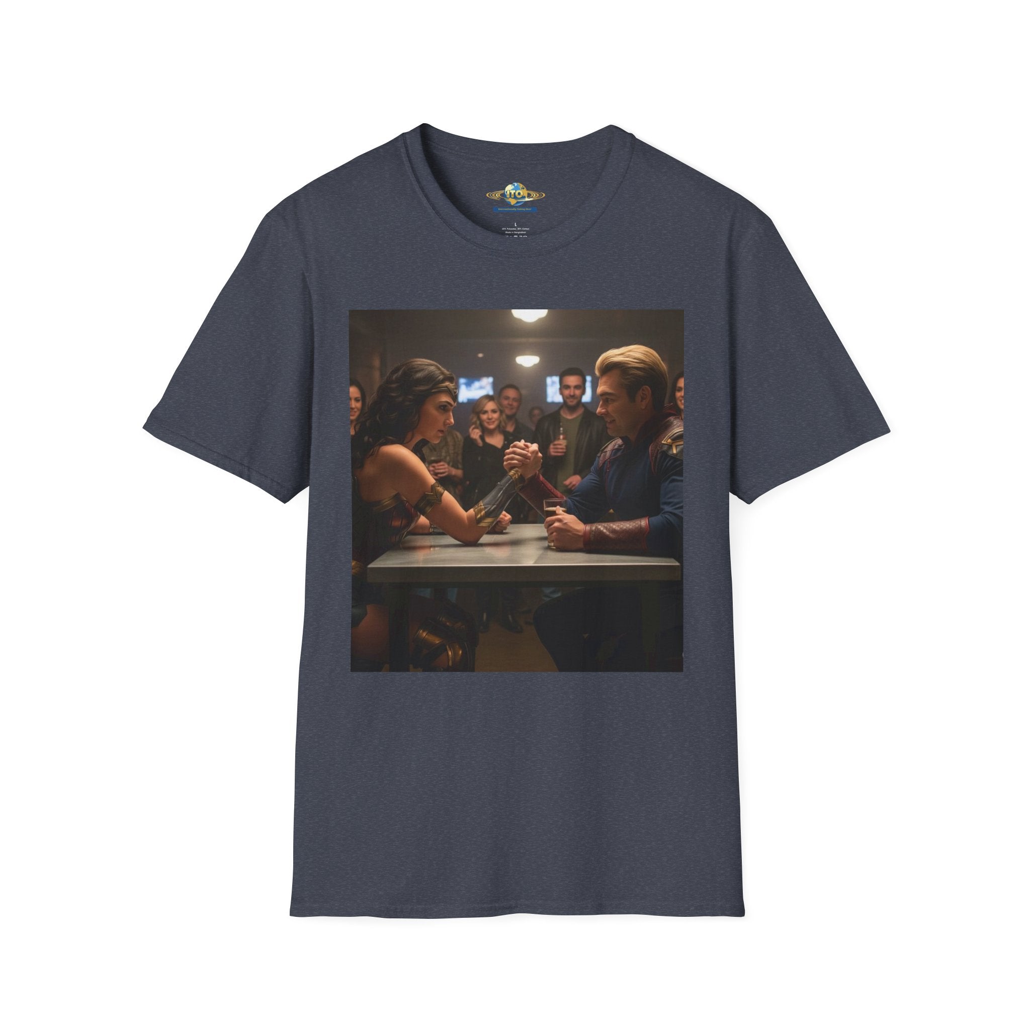 Arm Wrestling Photo T-Shirt – Vintage Barroom Match Graphic Tee