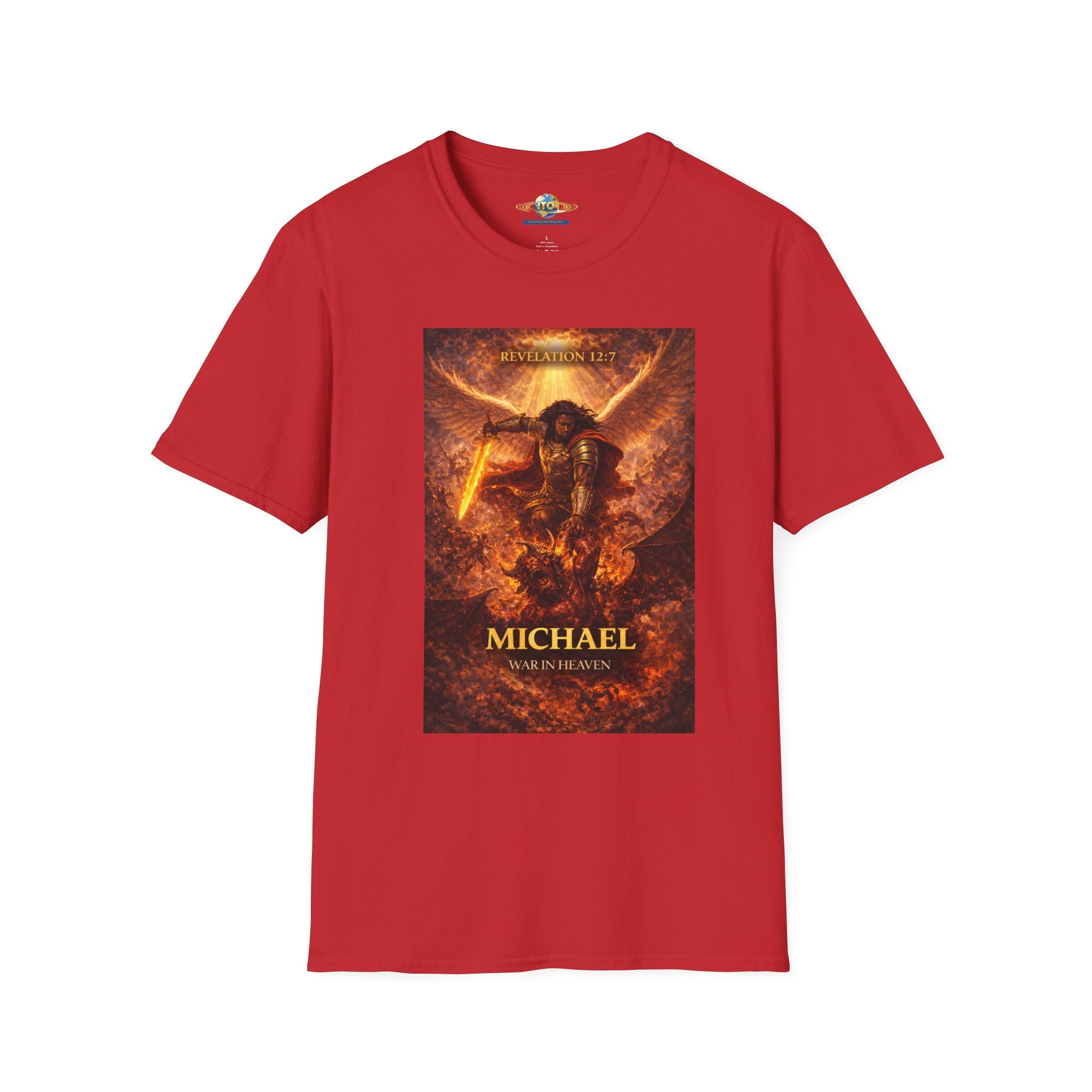 Saint Michael Archangel T-Shirt – Fiery Guardian Graphic Tee