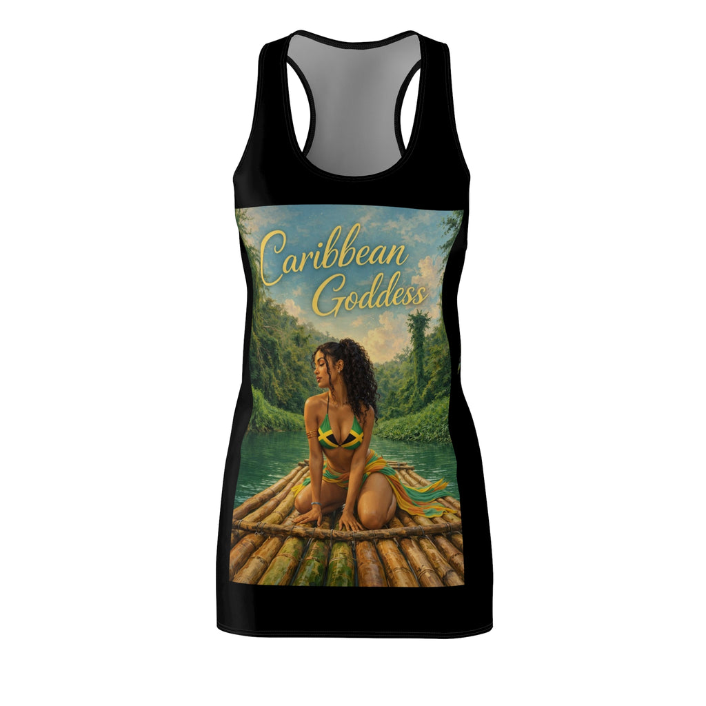 Caribbean Goddess Racerback Dress – Tropical Island Print AOP