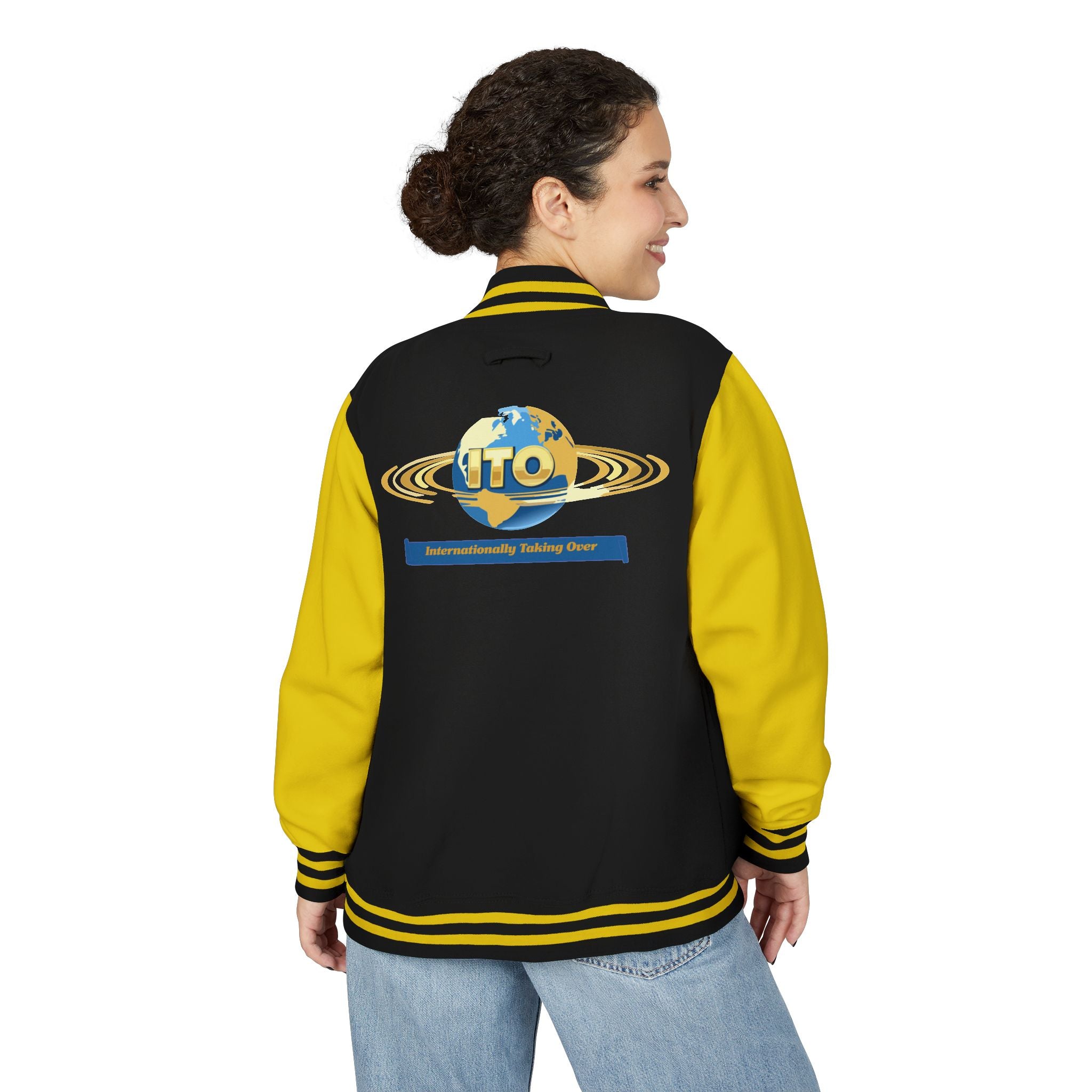 Letterman Jacket — UTO Interplanetary Travel Club Logo Varsity Jacket