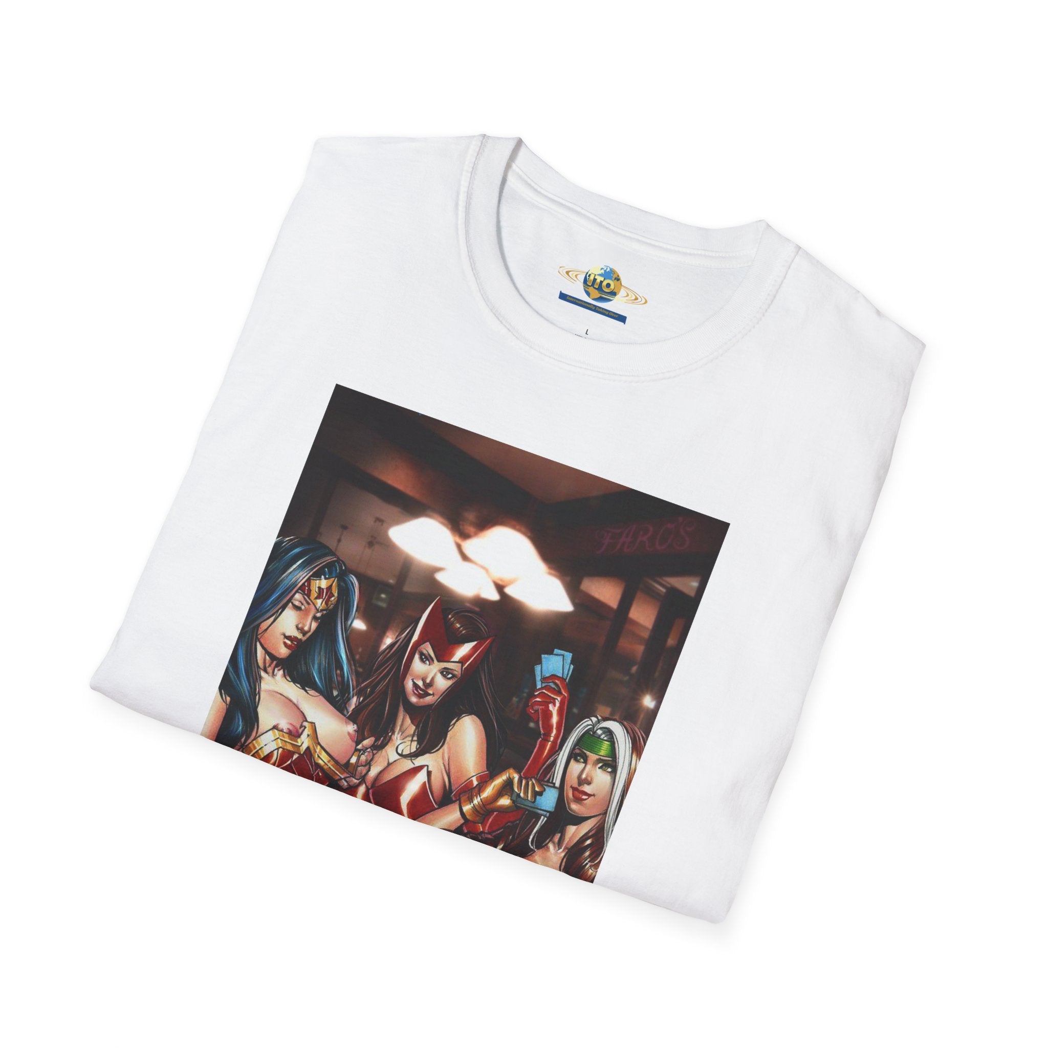 Graphic Tee — Pinup Superhero Ladies Poker Night Illustration