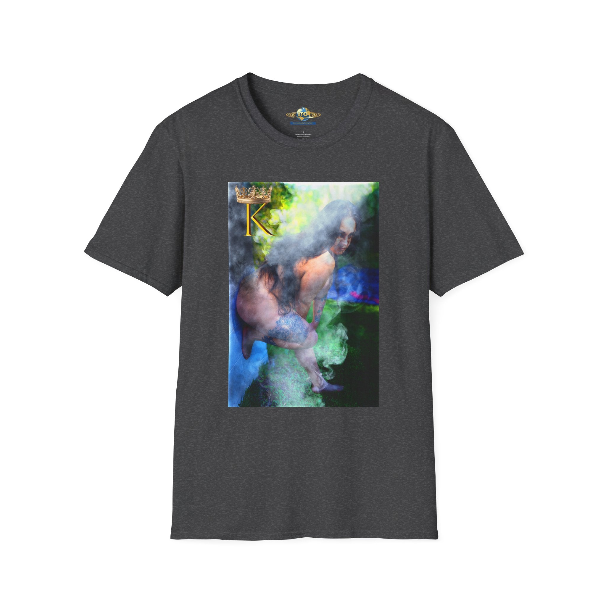 Surreal Smoke Portrait T-Shirt — Ethereal Figure Art Tee