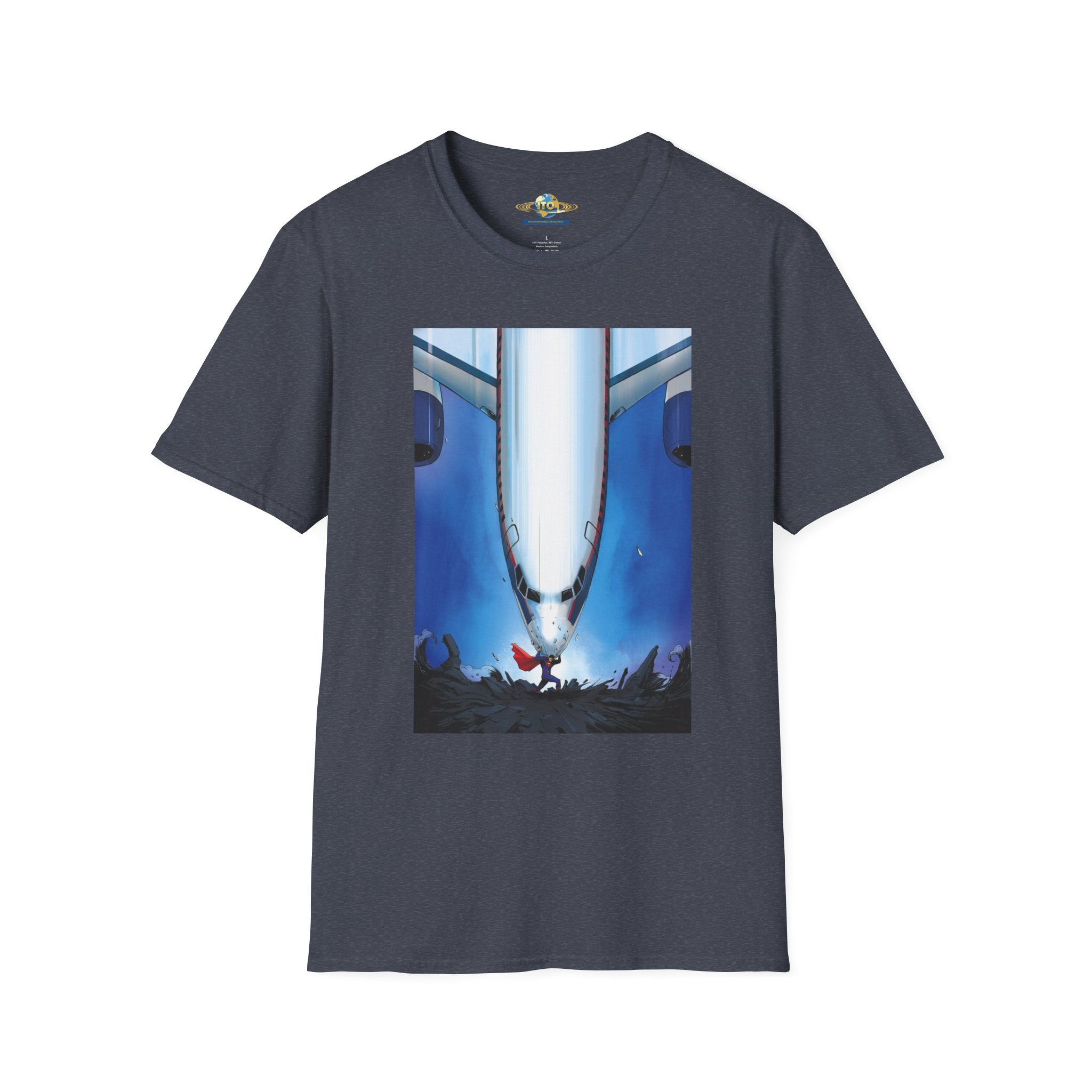 Airplane Nose Dive Graphic T-Shirt — Surreal Runway & Pilot Design