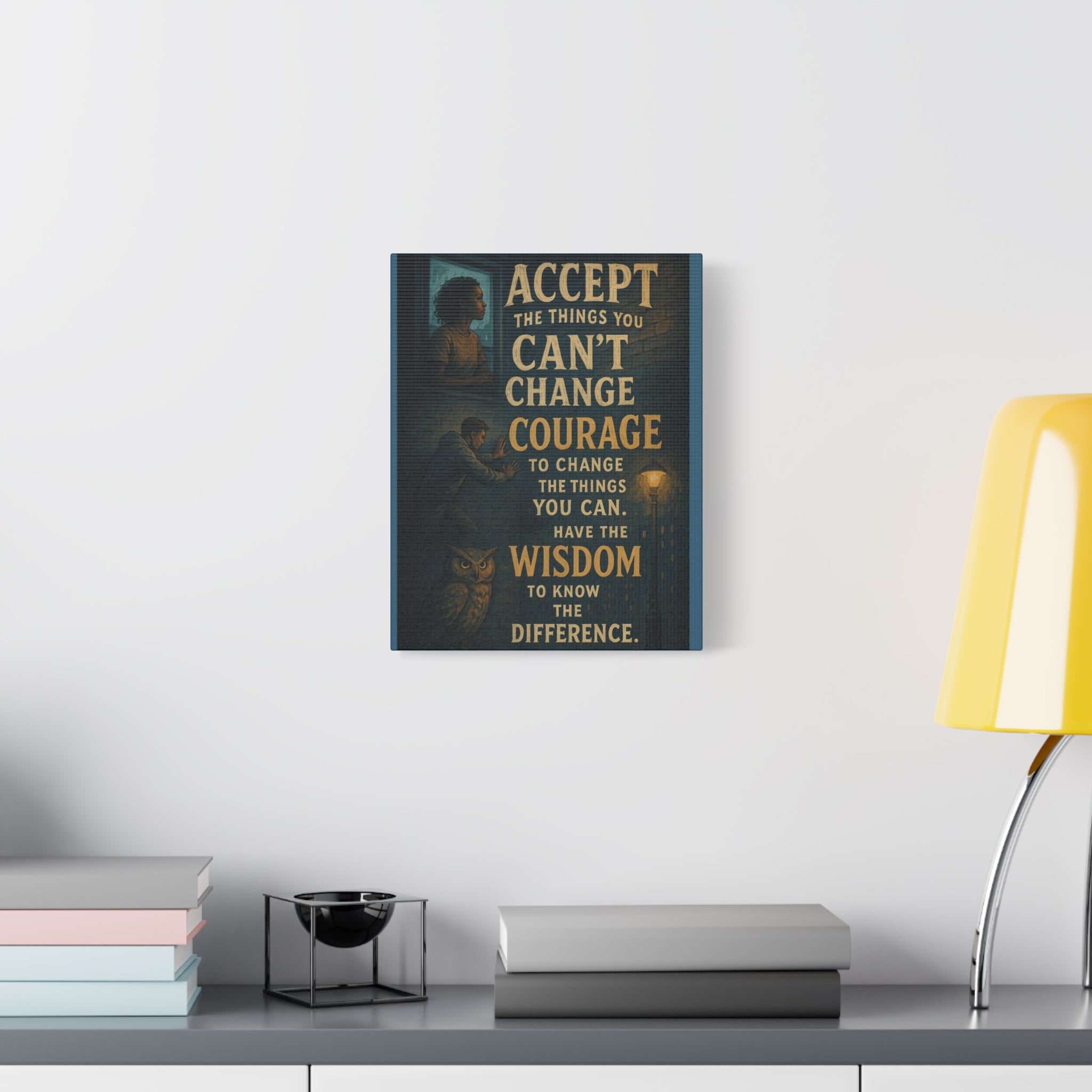 Serenity Prayer Canvas Wall Art — "Accept the Things You Can't Change" Inspirational Matte Stretched Canvas