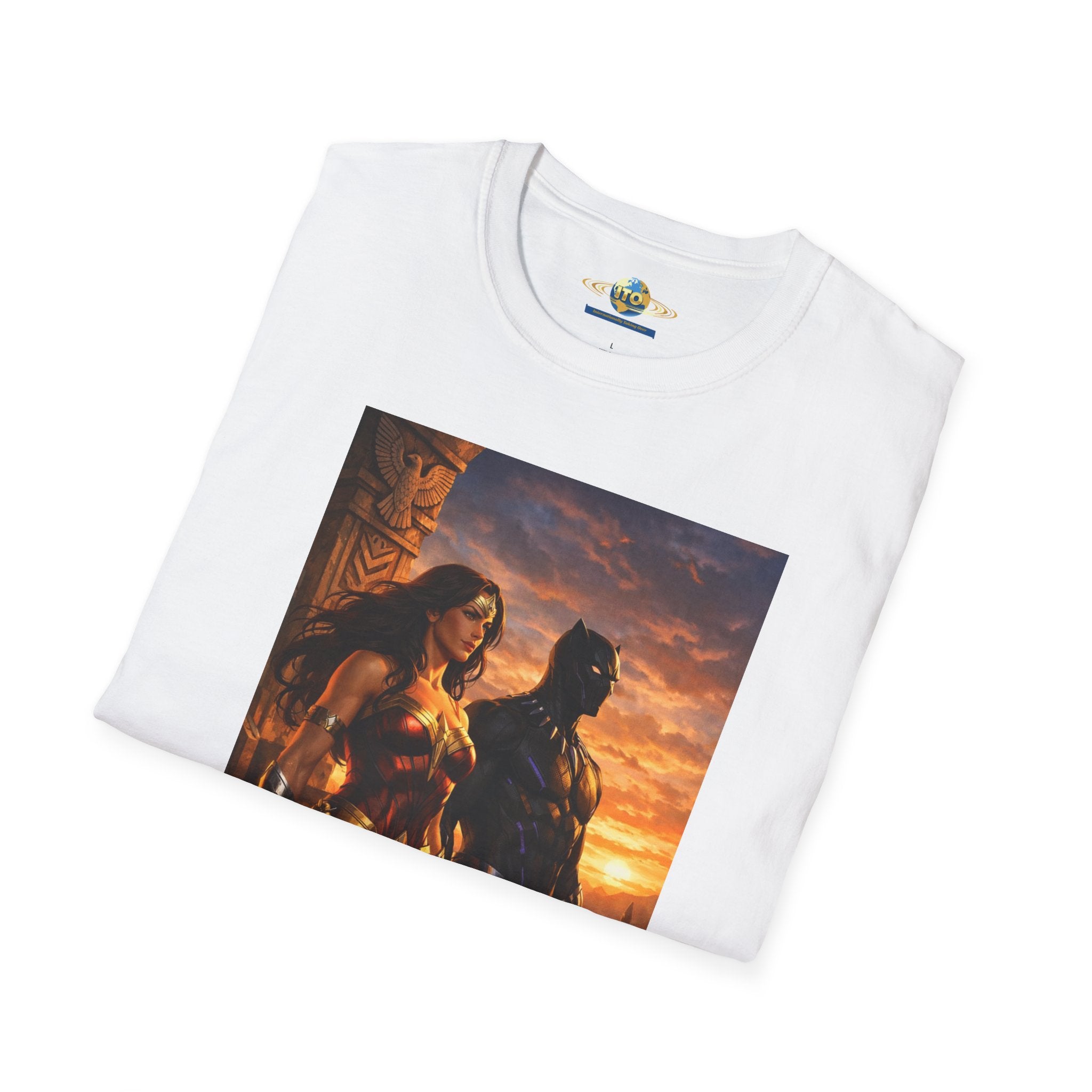 Graphic T-Shirt — Epic Sunset Heroine Scene Print