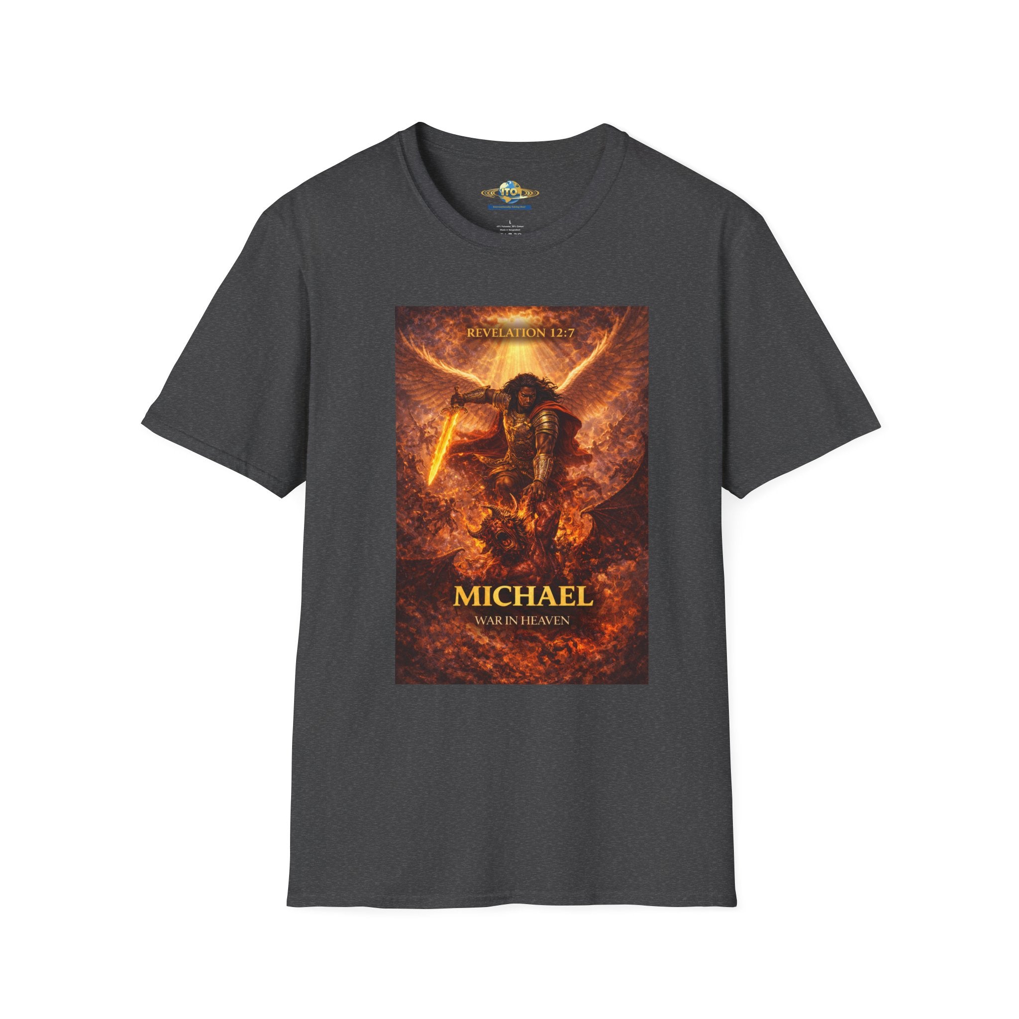 Saint Michael Archangel T-Shirt – Fiery Guardian Graphic Tee
