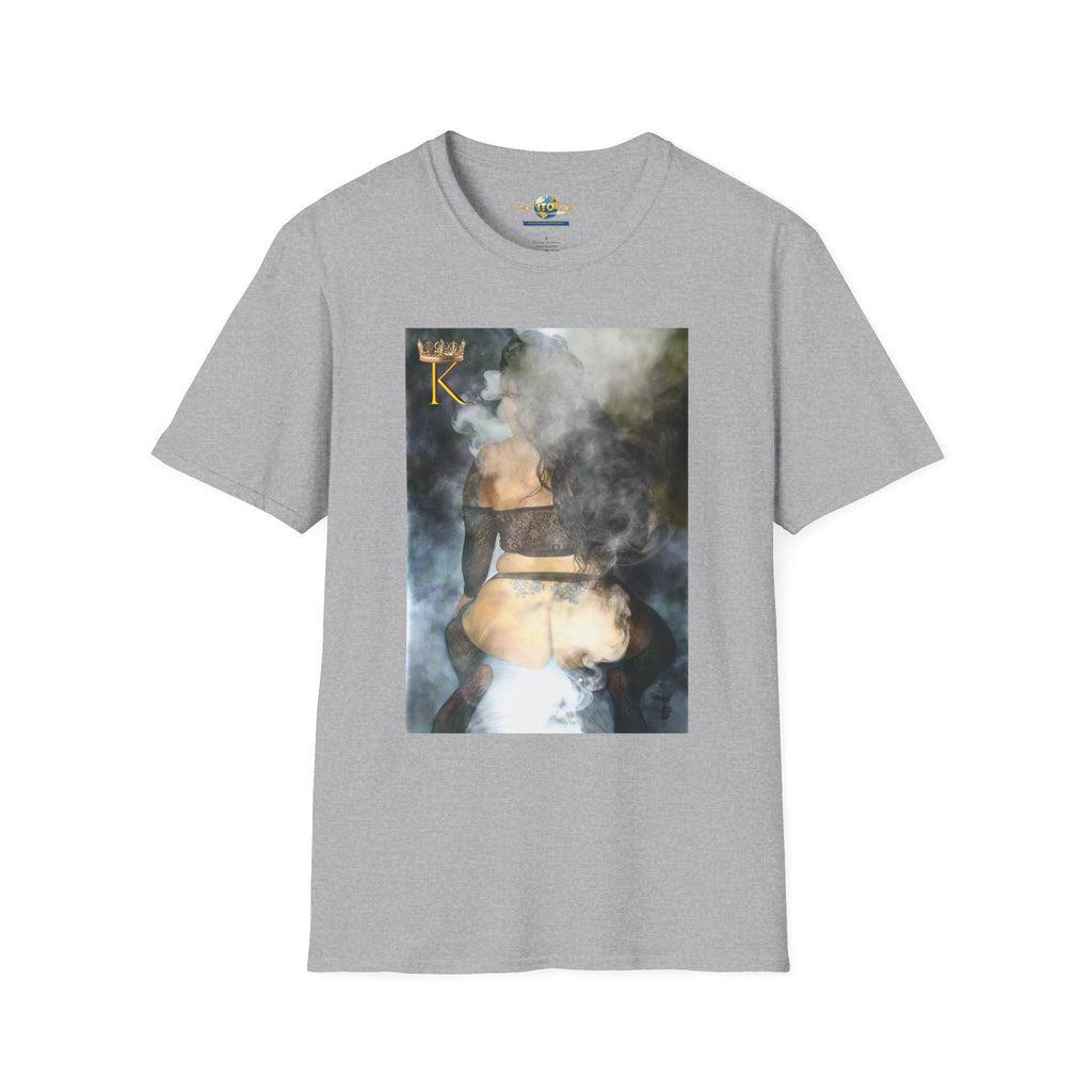 Queen K Graphic T‑Shirt — Smoky Street Art Poster Design