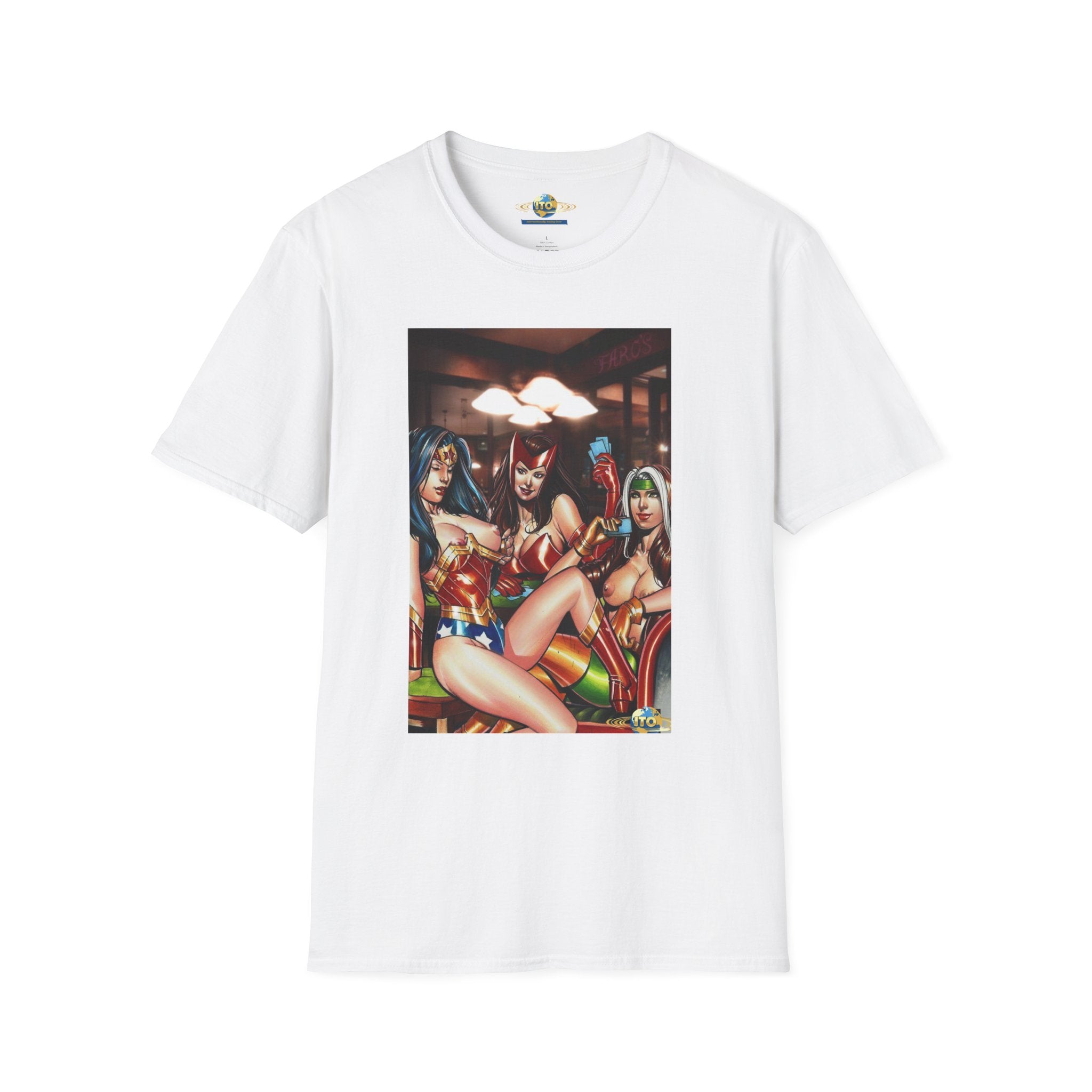 Graphic Tee — Pinup Superhero Ladies Poker Night Illustration