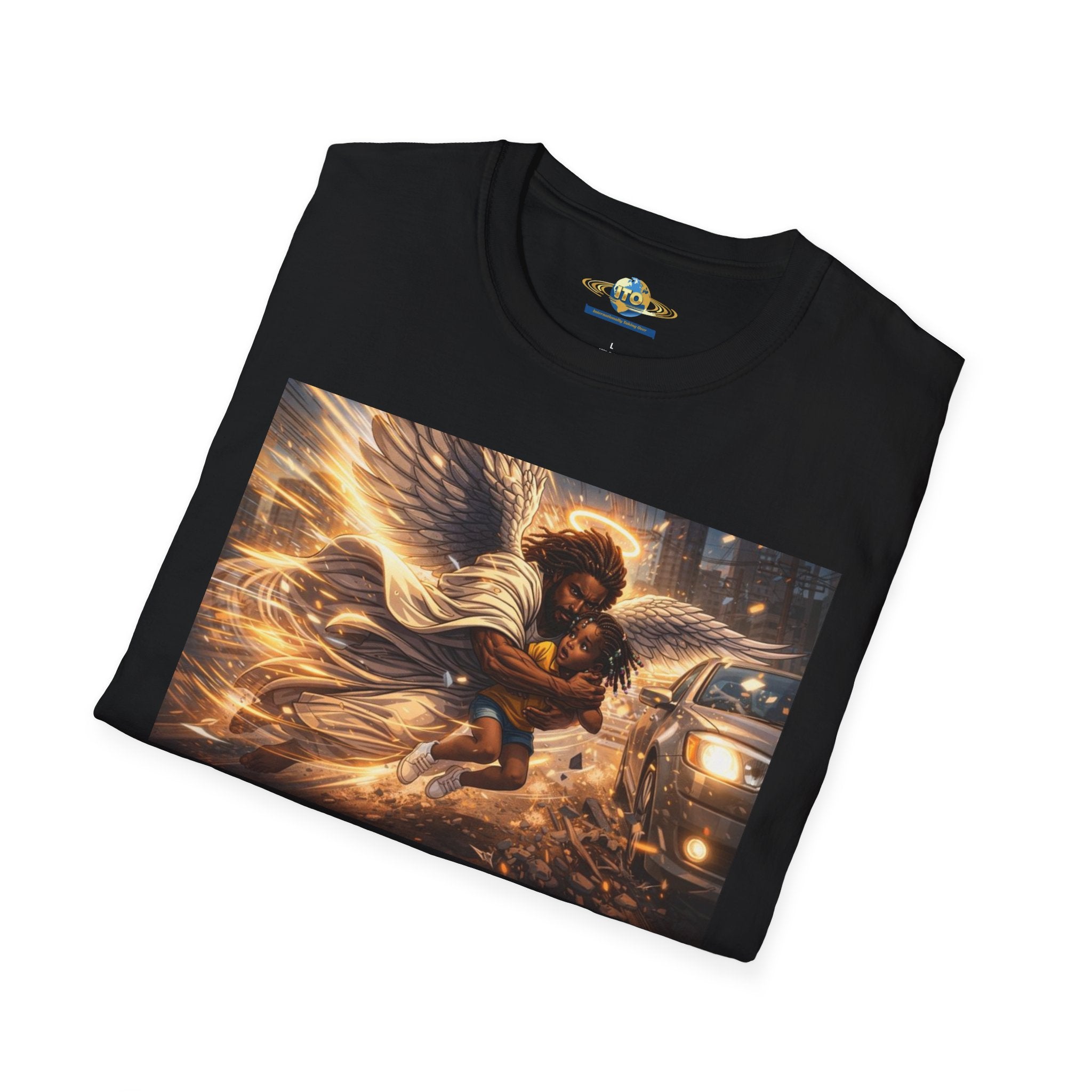Angel Protector T-Shirt — Guardian Angel Urban Night Scene