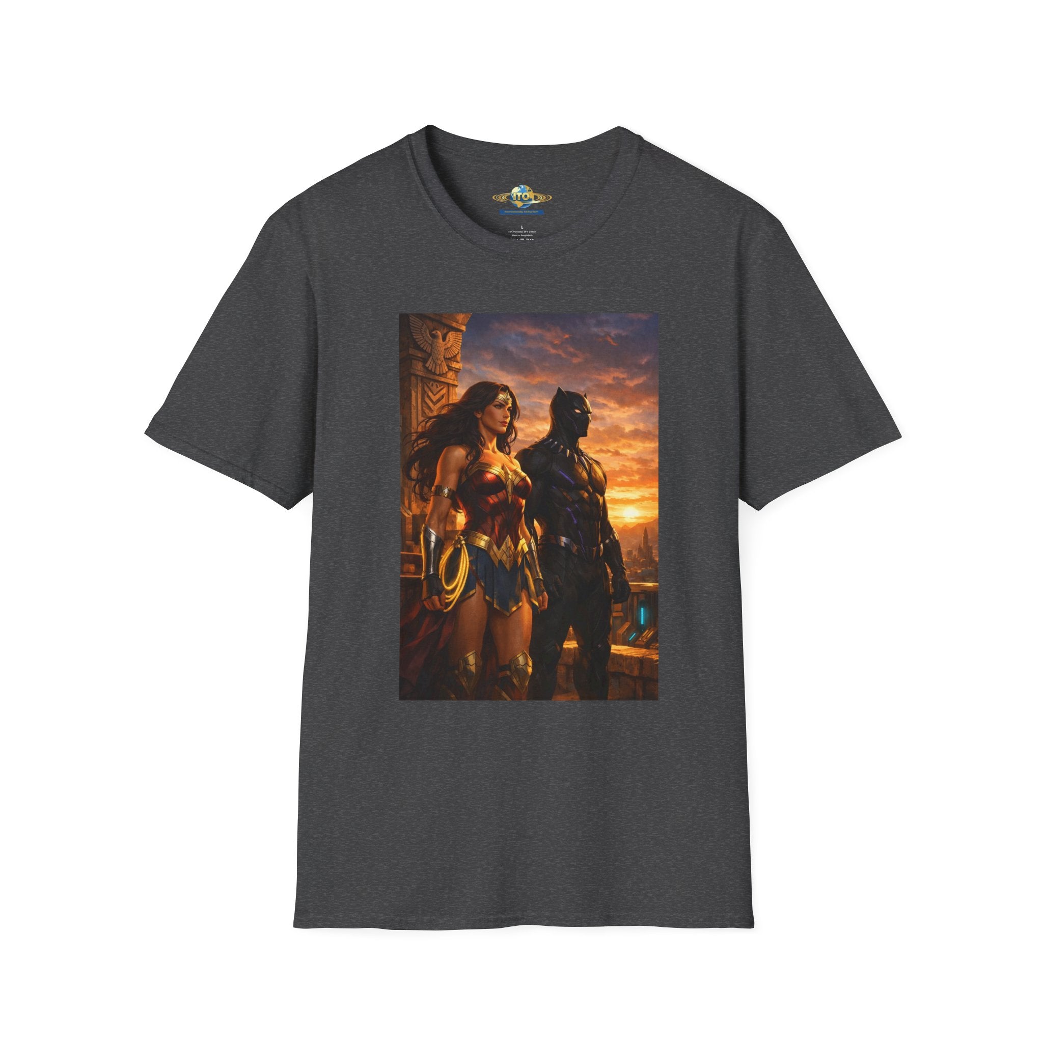 Graphic T-Shirt — Epic Sunset Heroine Scene Print