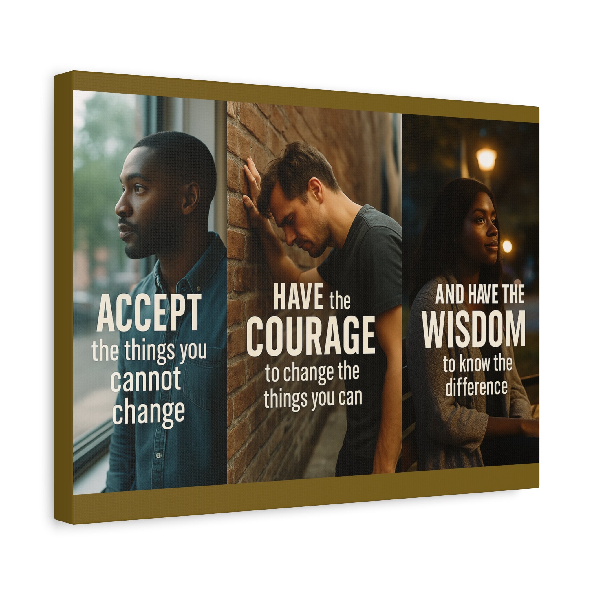 Serenity Prayer Canvas Art – Accept Courage Wisdom Stretched Matte Wall Decor