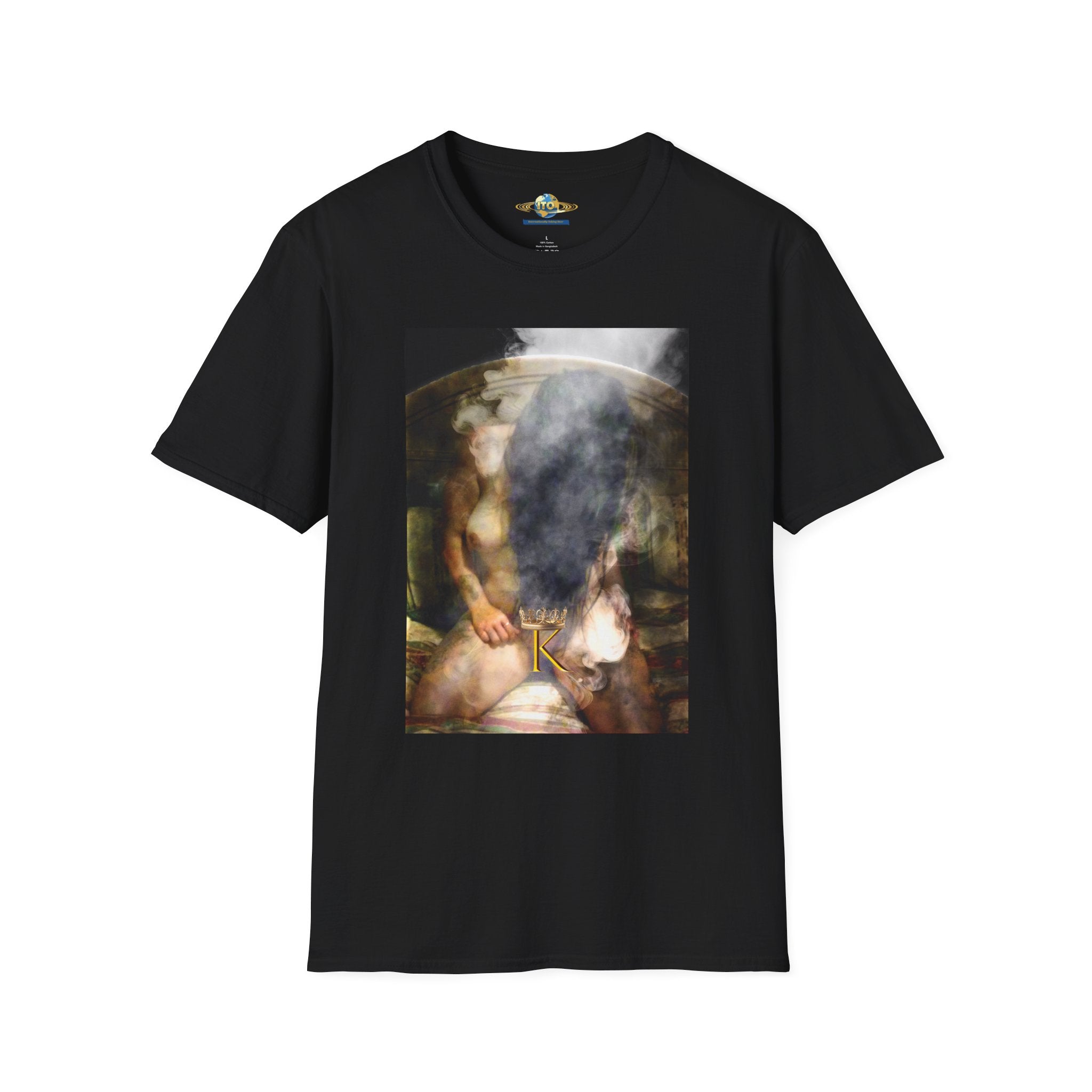 Surreal Vintage Portrait T-Shirt — Smoky Renaissance Art Graphic Tee