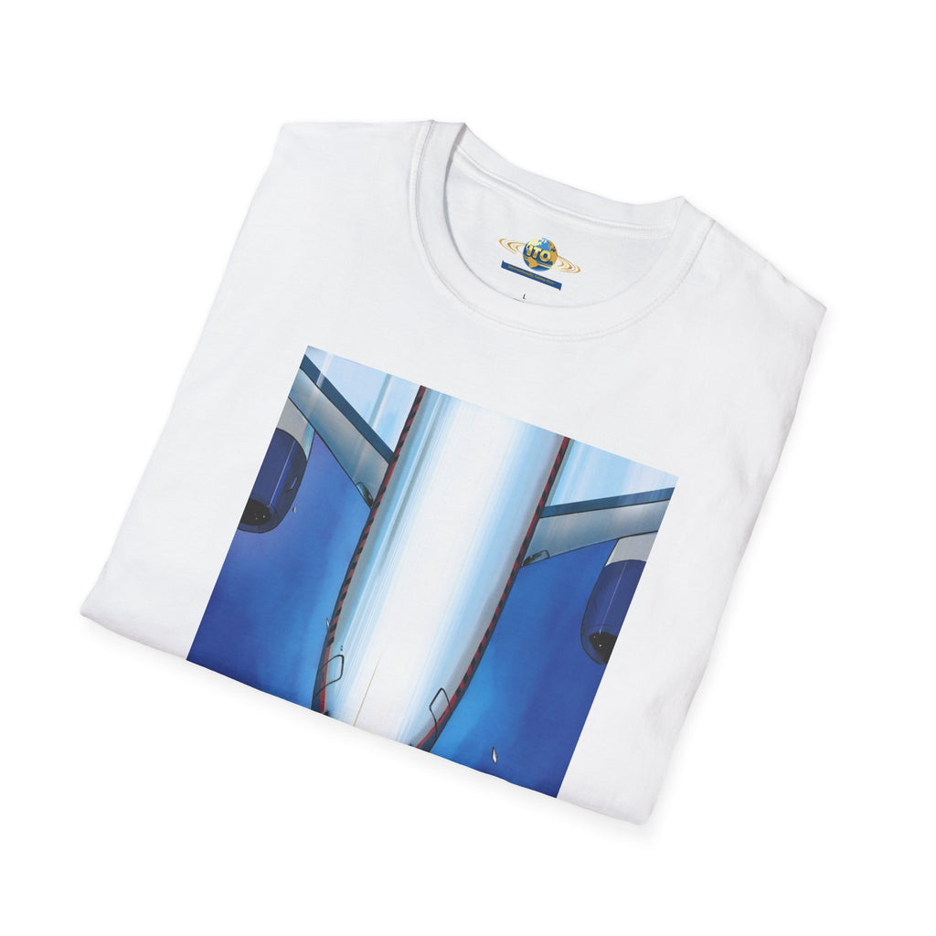 Airplane Nose Dive Graphic T-Shirt — Surreal Runway & Pilot Design
