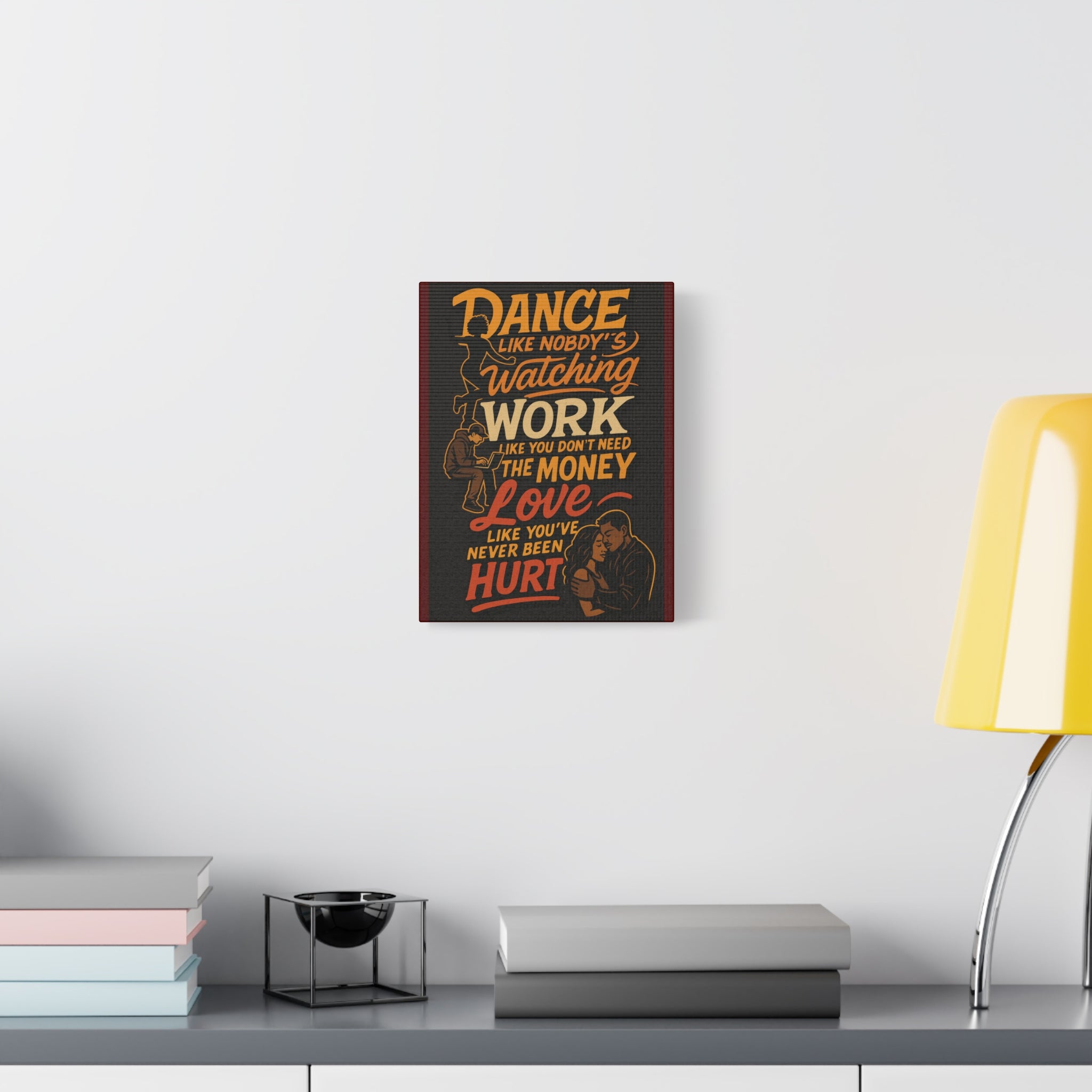 Motivational Quote Canvas — “Dance Like Nobody’s Watching” Stretched Matte Wall Art
