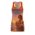 Golden Sunset Goddess Racerback Dress – Tropical Beach Sunset Print