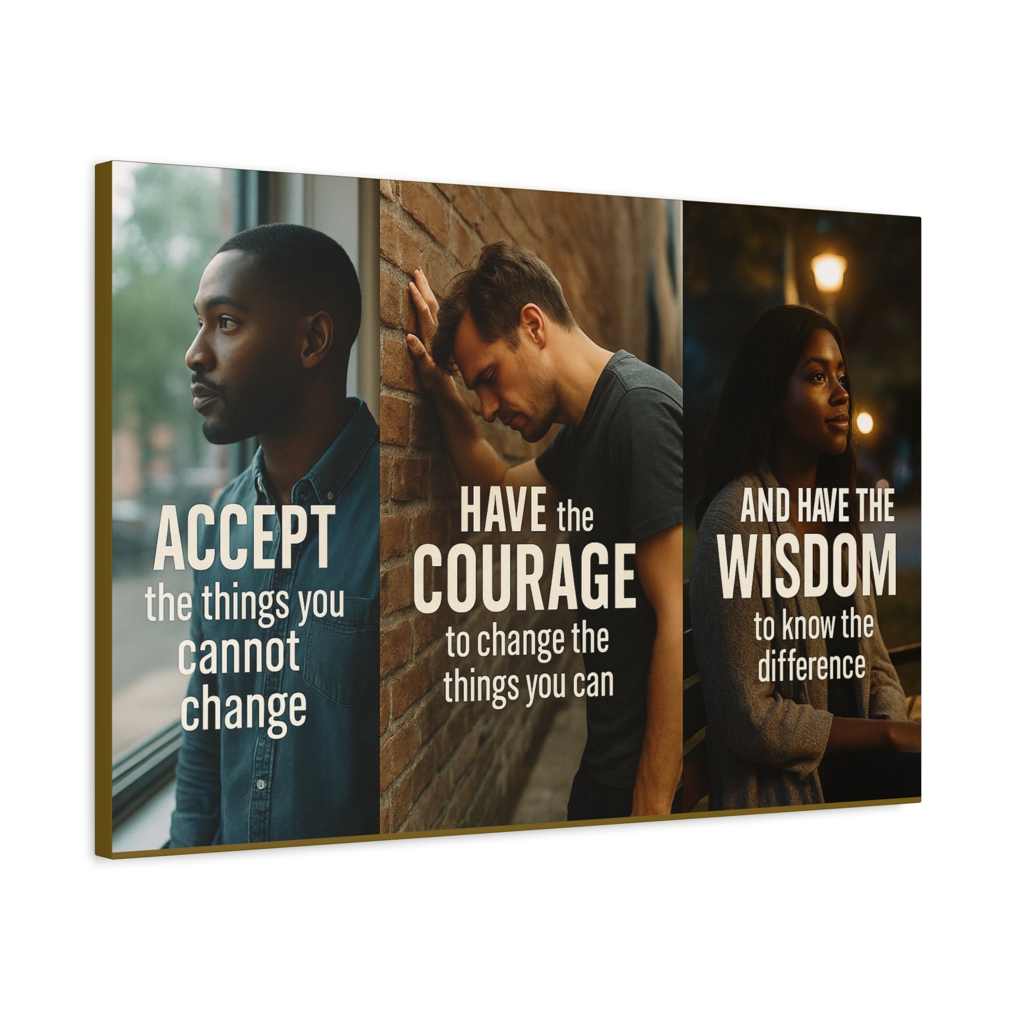 Serenity Prayer Canvas Art – Accept Courage Wisdom Stretched Matte Wall Decor
