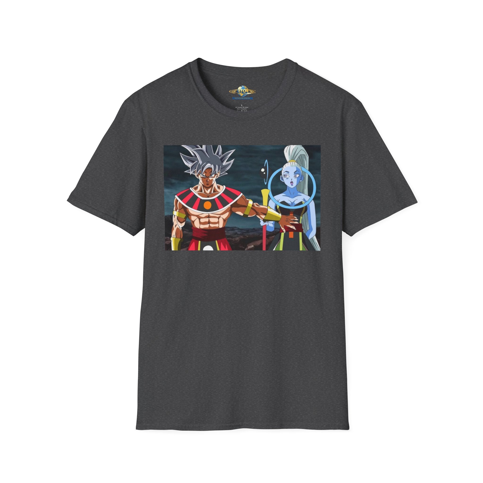 Anime God Duo T-Shirt — Fiery Saiyan & Divine Companion Graphic Tee