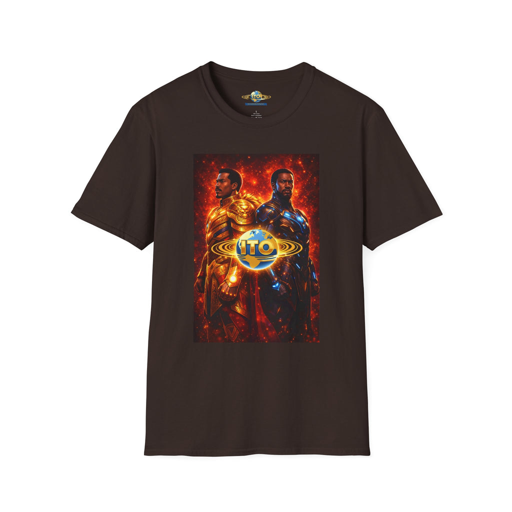 Champion vs Challenger Sci‑Fi Graphic T‑Shirt — Retro Space Emblem Poster