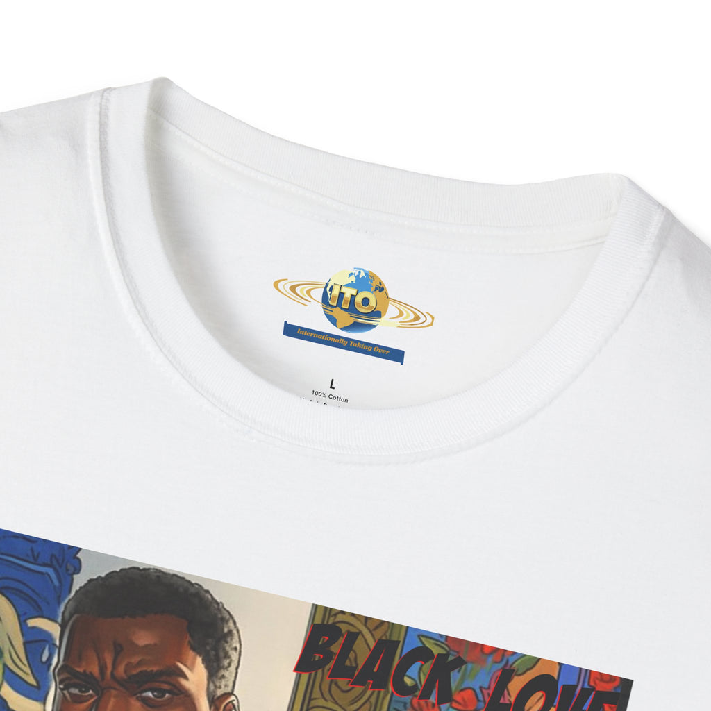 Art Print T‑Shirt — Bold Superhero Couple Portrait Tee