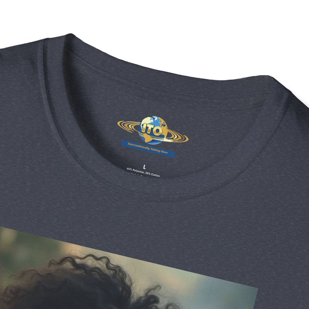 Wonder Warrior Photo T-Shirt — Bold Afro Superhero Portrait Tee