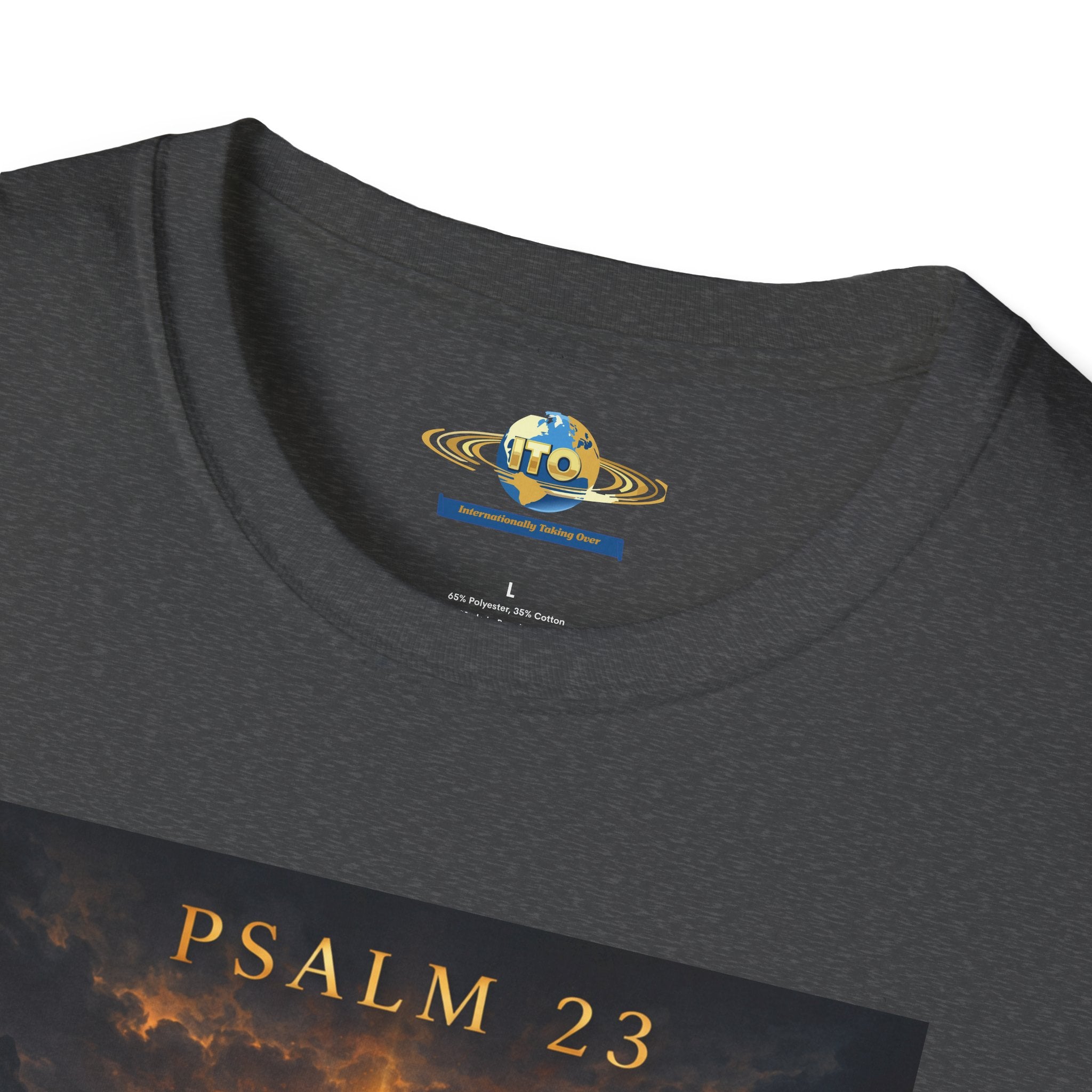 Psalm 23 T-Shirt — Christian Cross & Valley of the Shadow Design