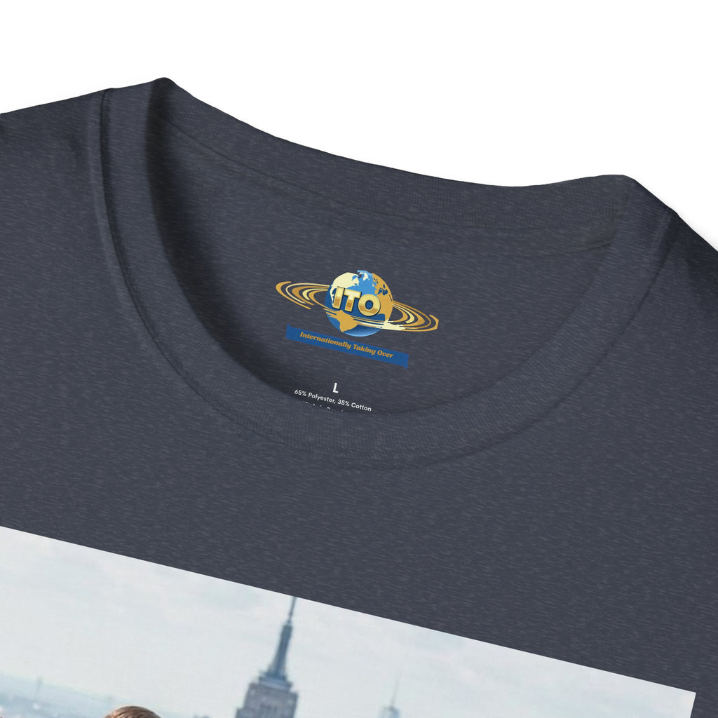 Superhero Team Photo T‑Shirt — Vintage City Rooftop Graphic Tee