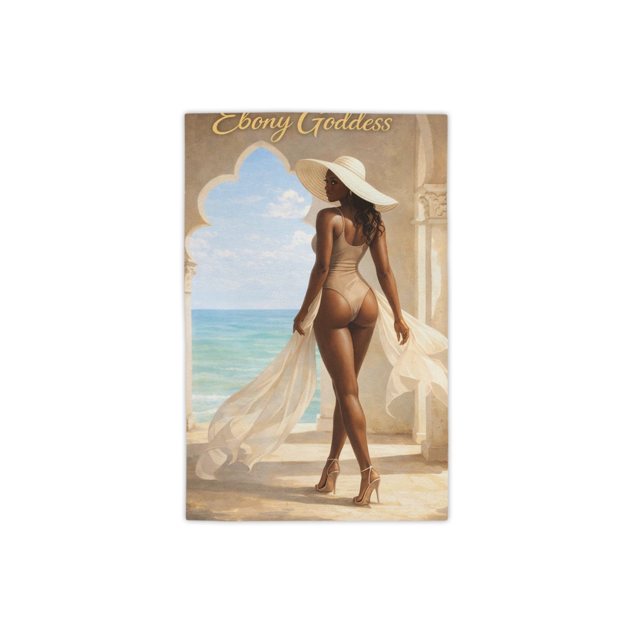 Ebony Goddess Beach Towel — Luxe Summer Swim Cover-Up Towel
