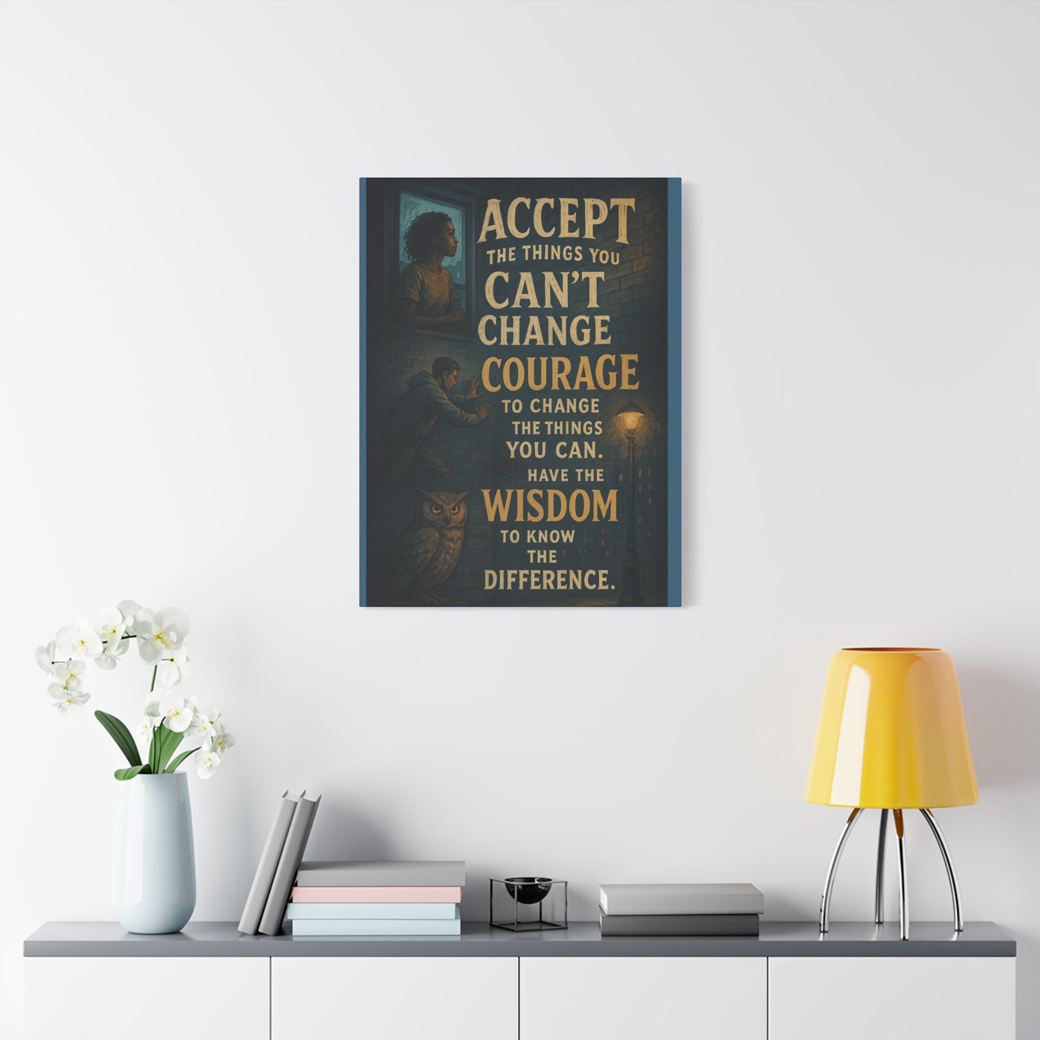 Serenity Prayer Canvas Wall Art — "Accept the Things You Can't Change" Inspirational Matte Stretched Canvas