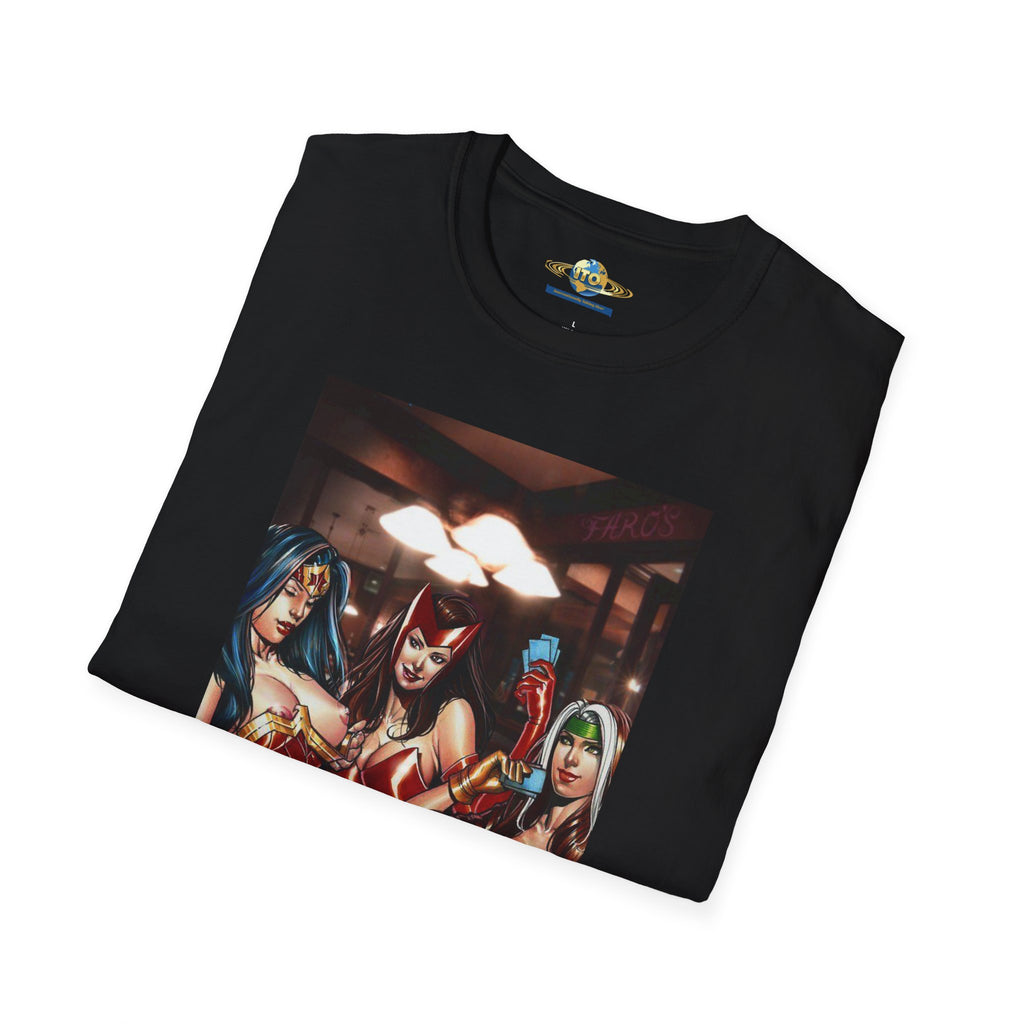 Graphic Tee — Pinup Superhero Ladies Poker Night Illustration