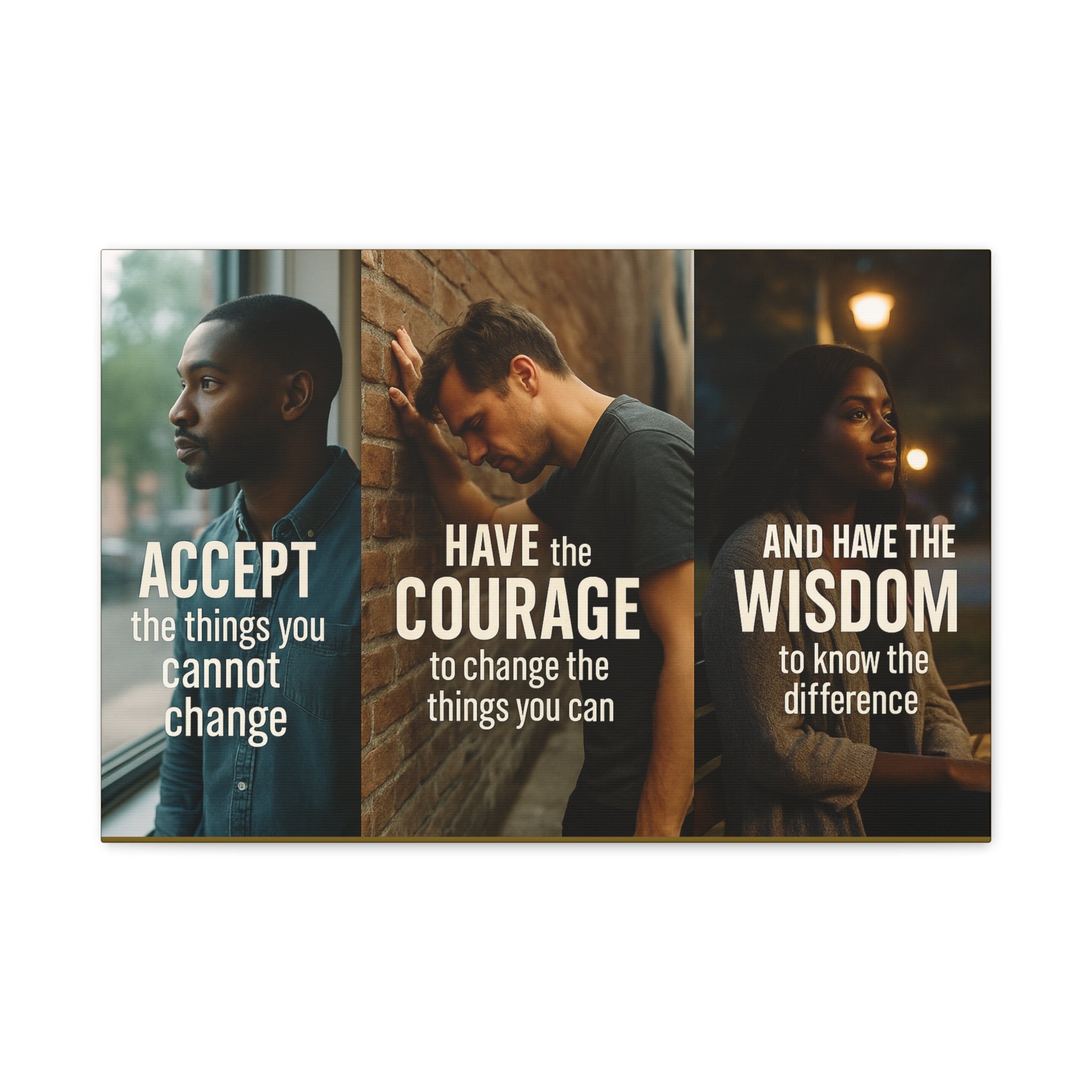 Serenity Prayer Canvas Art – Accept Courage Wisdom Stretched Matte Wall Decor
