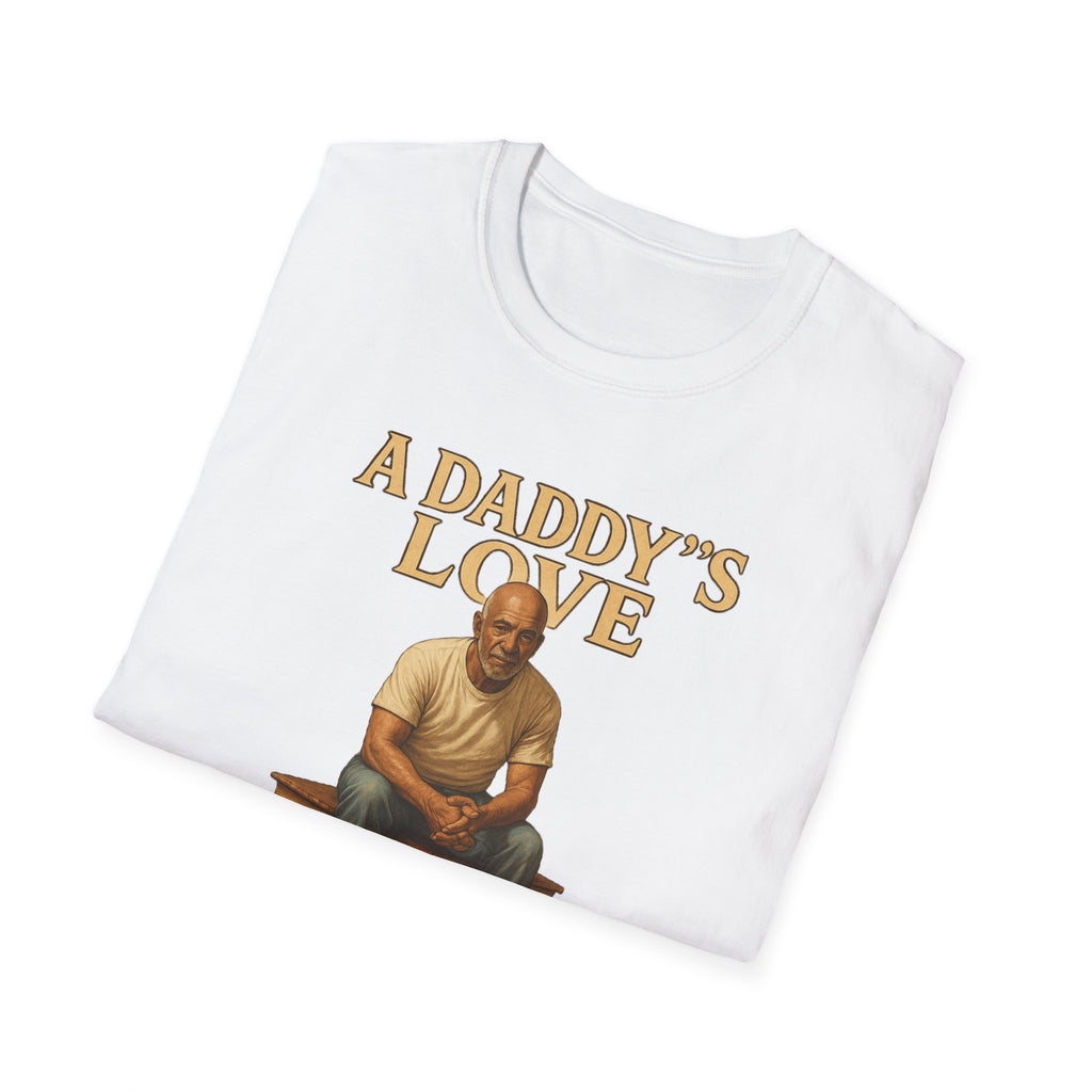 Daddy's Love T-Shirt – Vintage Dad Sitting on Books Father’s Day Tee