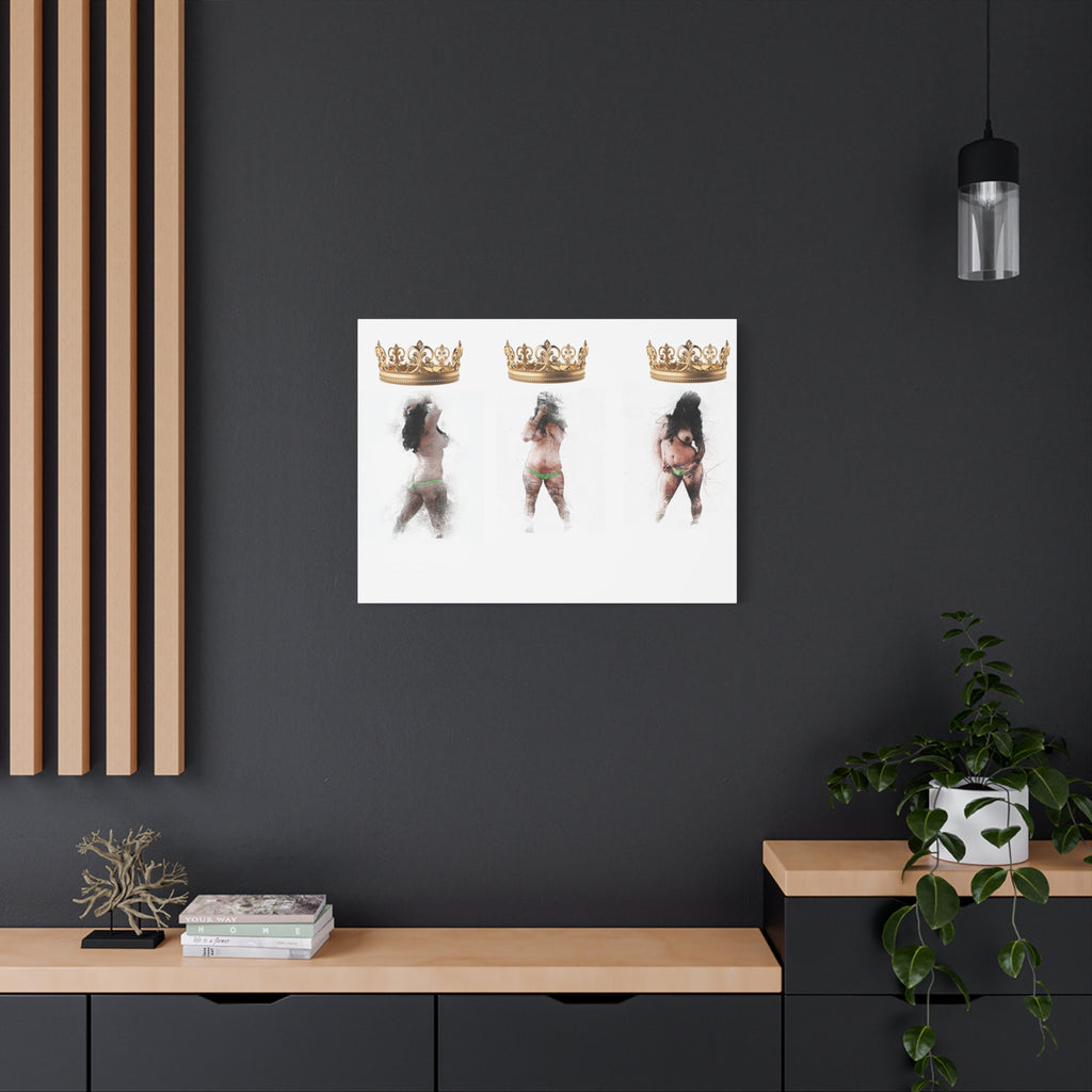 Queen Energy Canvas Print – Empowering Female Figure Art Stretched Matte