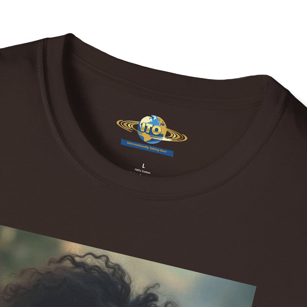 Wonder Warrior Photo T-Shirt — Bold Afro Superhero Portrait Tee