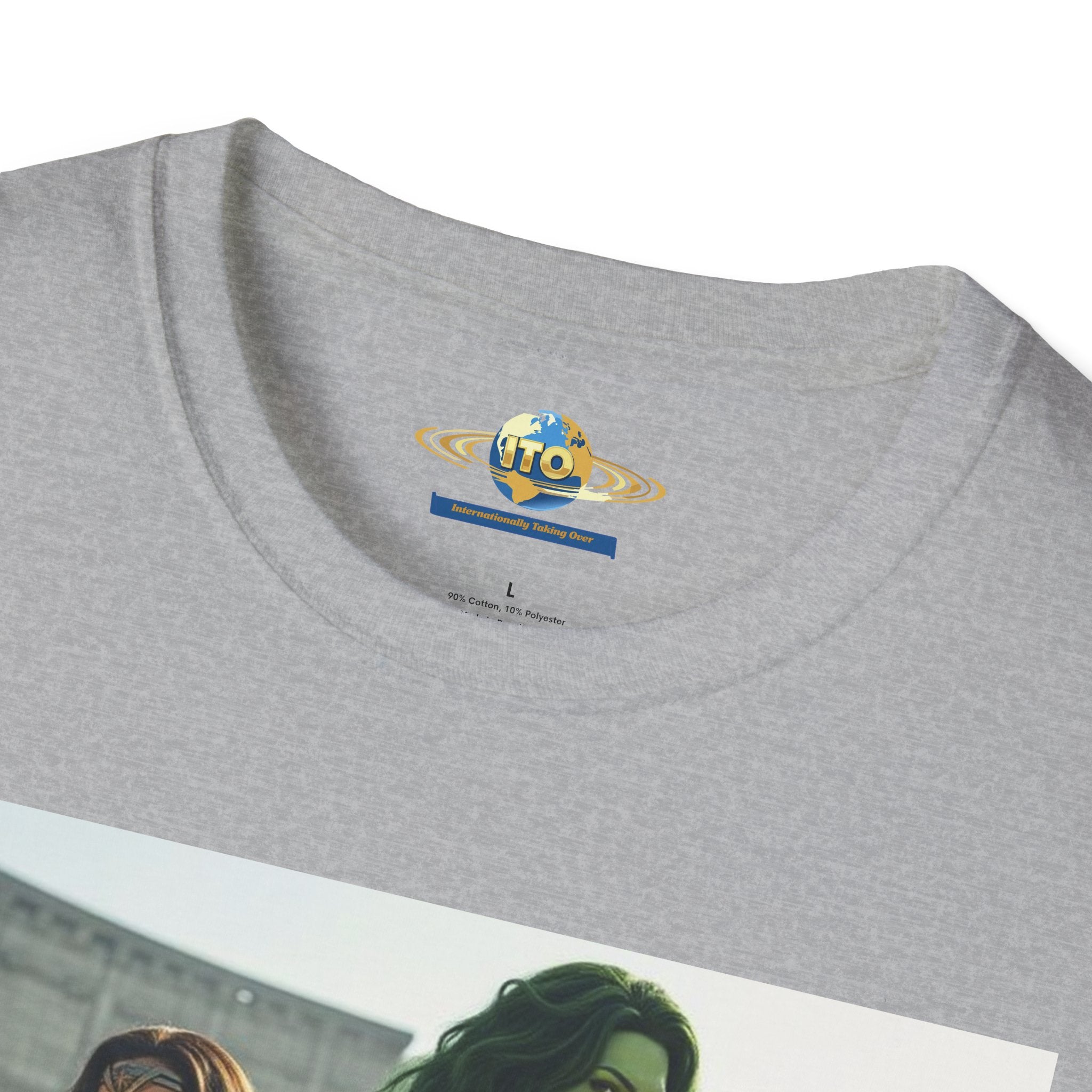 Wonder Warrior Duo T-Shirt — Female Gladiator & Green Hero Graphic Tee