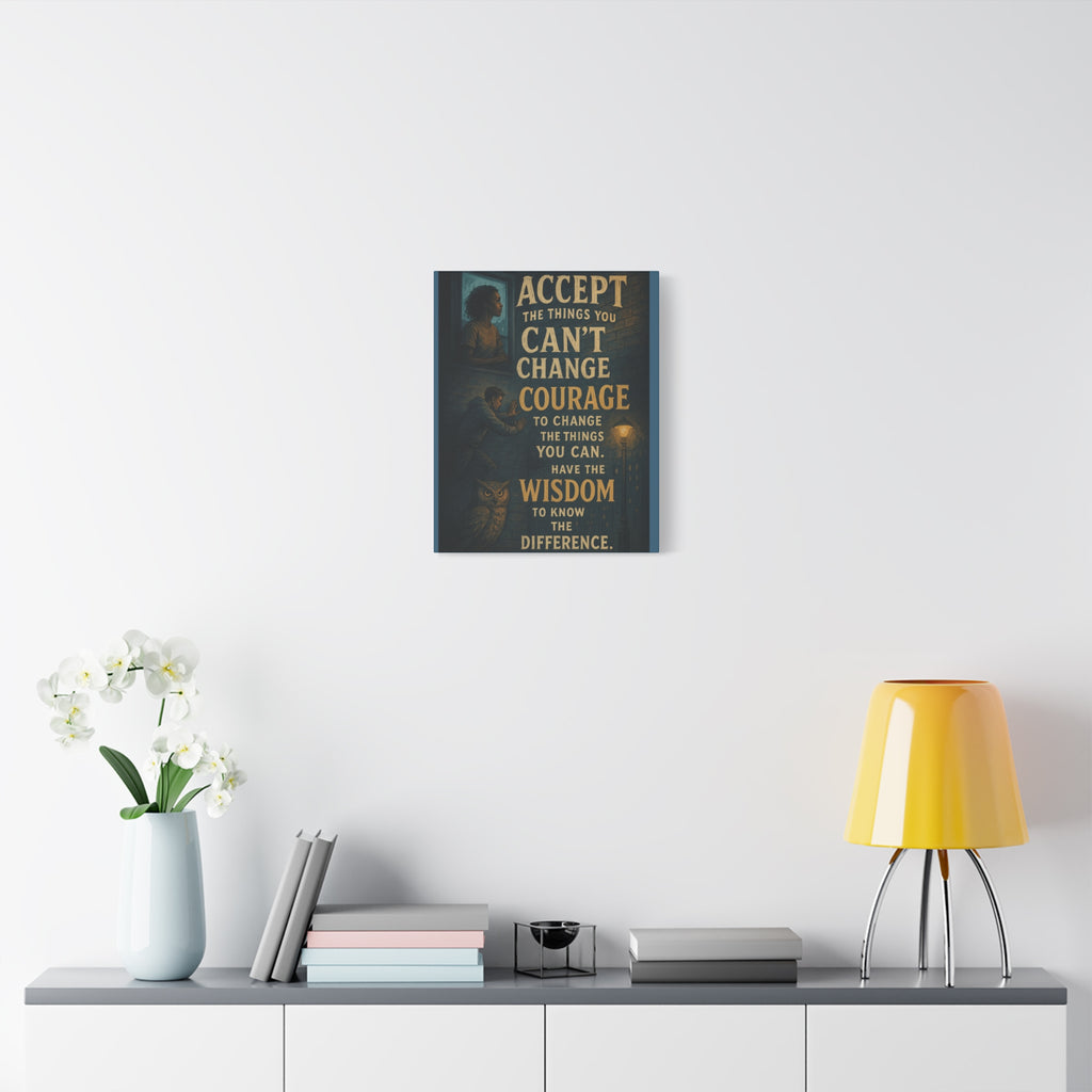 Serenity Prayer Canvas Wall Art — "Accept the Things You Can't Change" Inspirational Matte Stretched Canvas