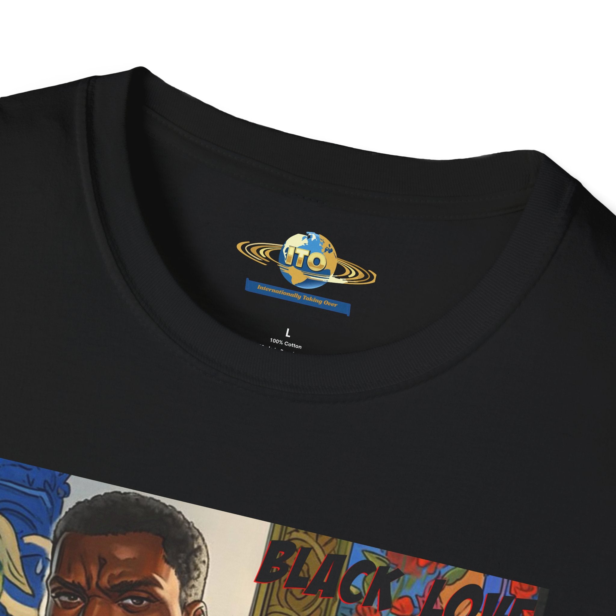 Art Print T‑Shirt — Bold Superhero Couple Portrait Tee