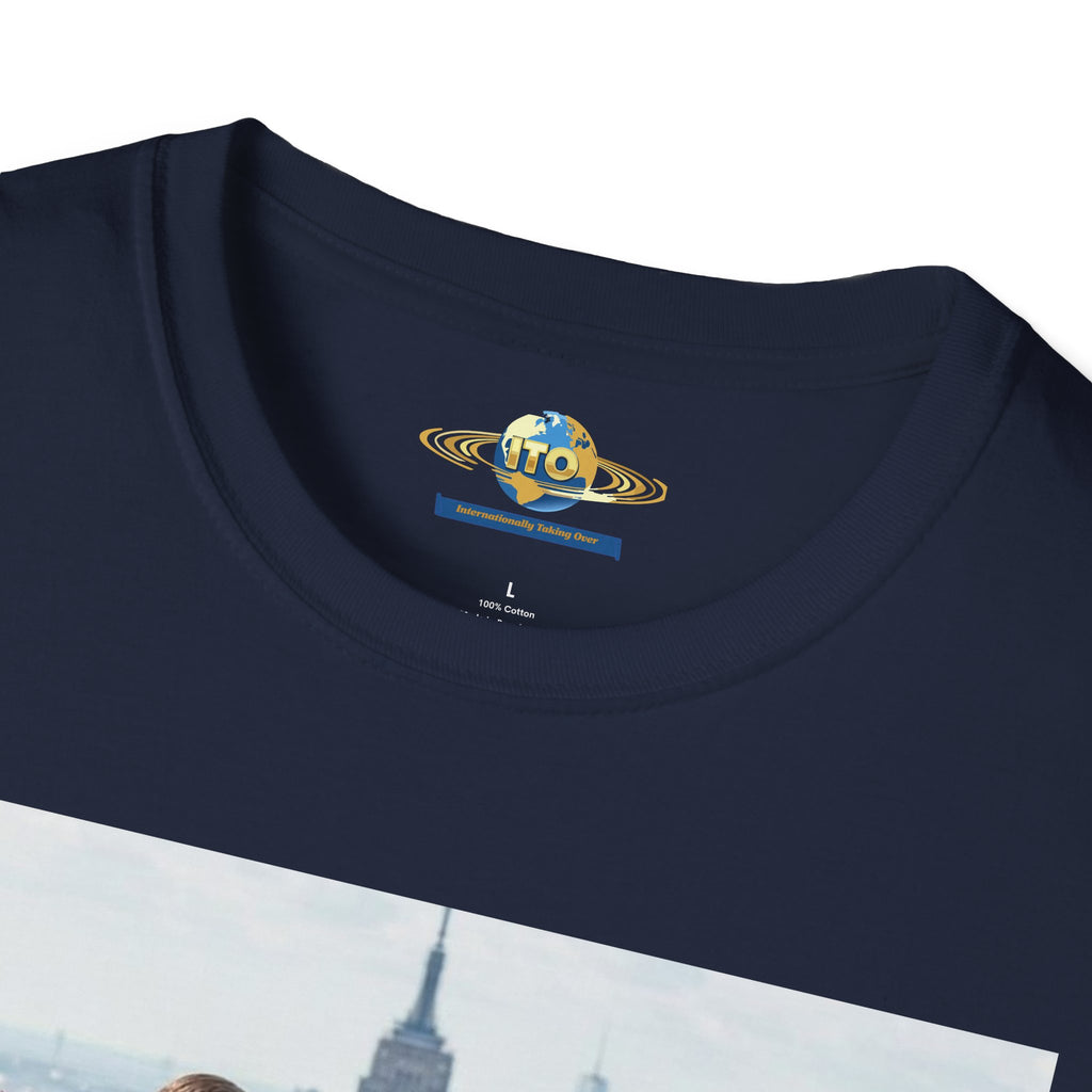 Superhero Team Photo T‑Shirt — Vintage City Rooftop Graphic Tee