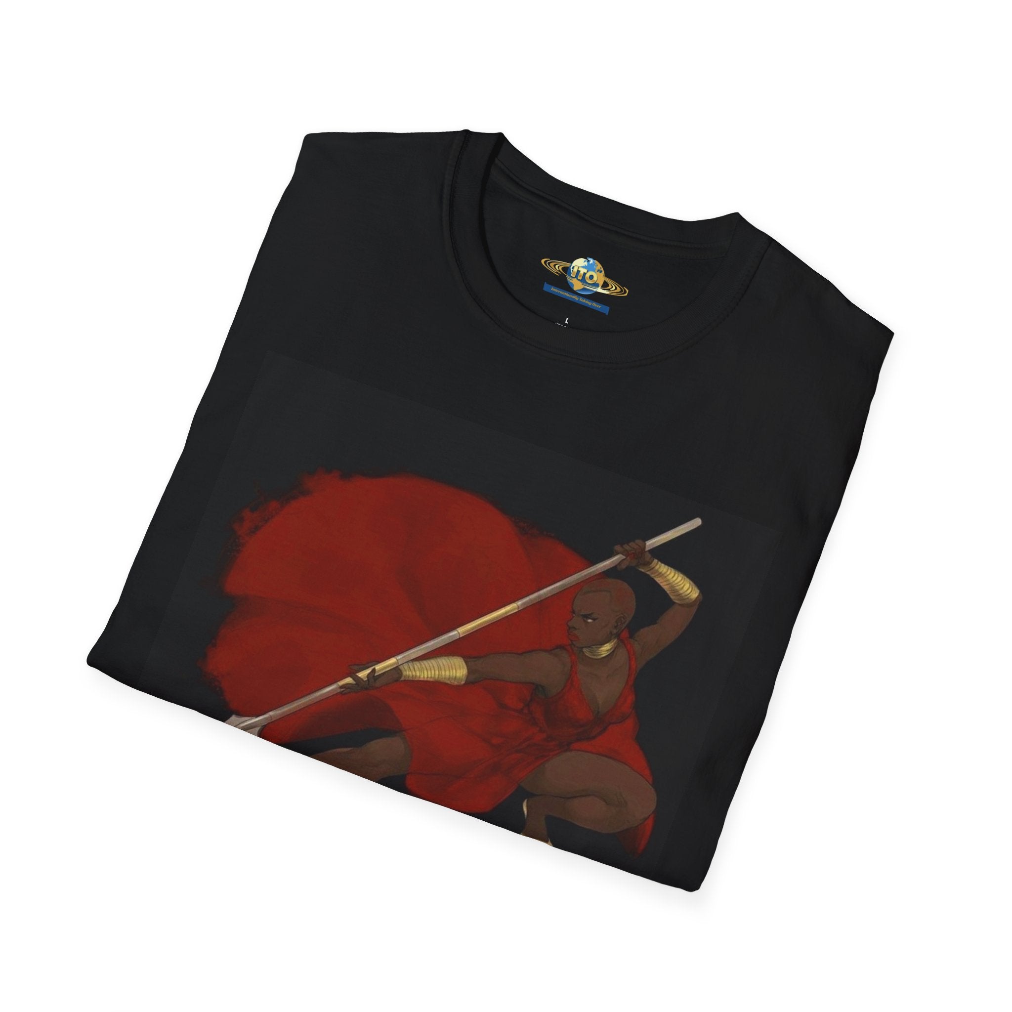 Warrior Spear T-Shirt — Red Cloak Battle Artwork Tee