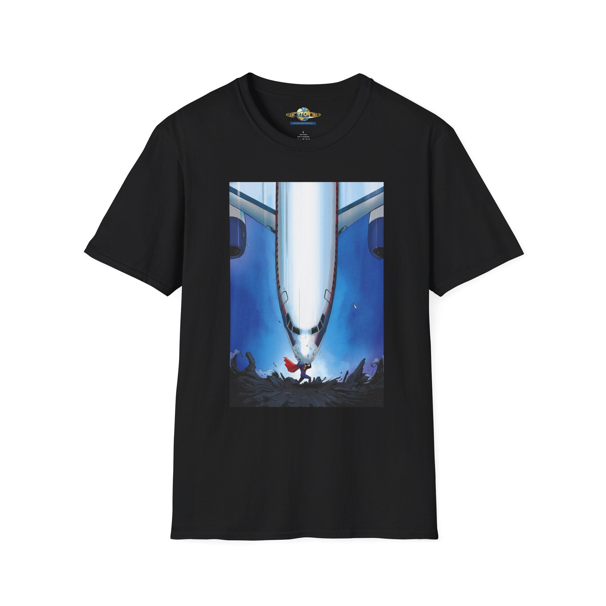 Airplane Nose Dive Graphic T-Shirt — Surreal Runway & Pilot Design