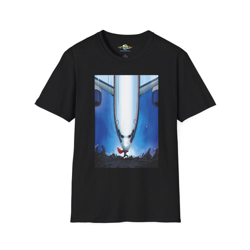 Airplane Nose Dive Graphic T-Shirt — Surreal Runway & Pilot Design