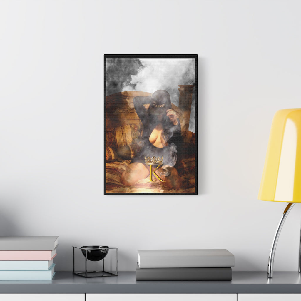 Smoky Boudoir Canvas Print — 'K' Crown Matte Stretched Wall Art