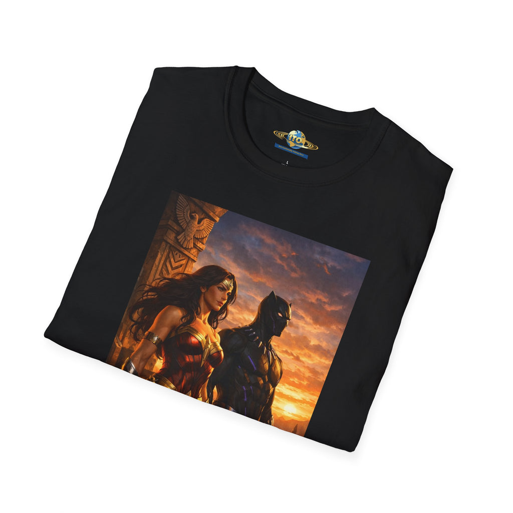 Graphic T-Shirt — Epic Sunset Heroine Scene Print
