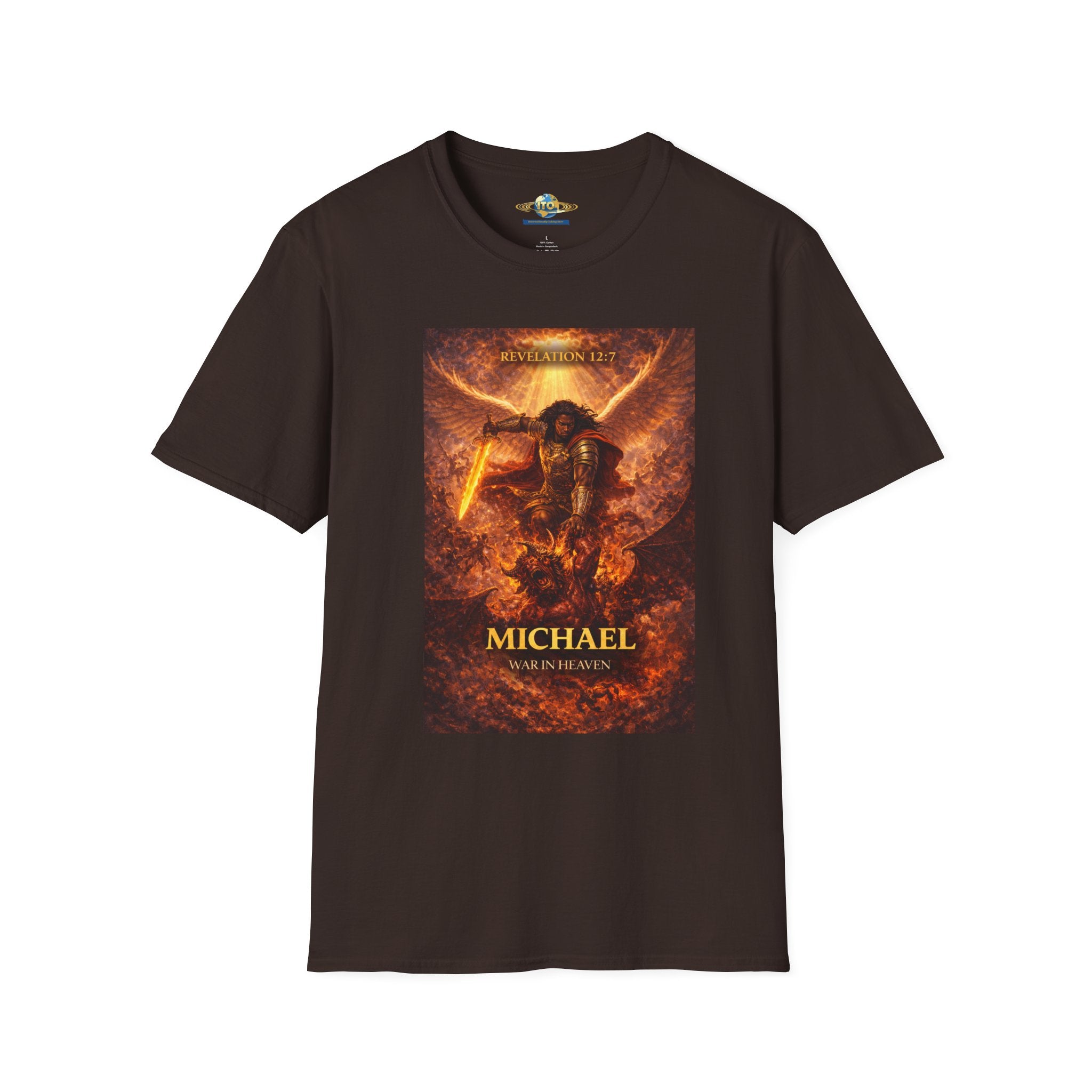 Saint Michael Archangel T-Shirt – Fiery Guardian Graphic Tee