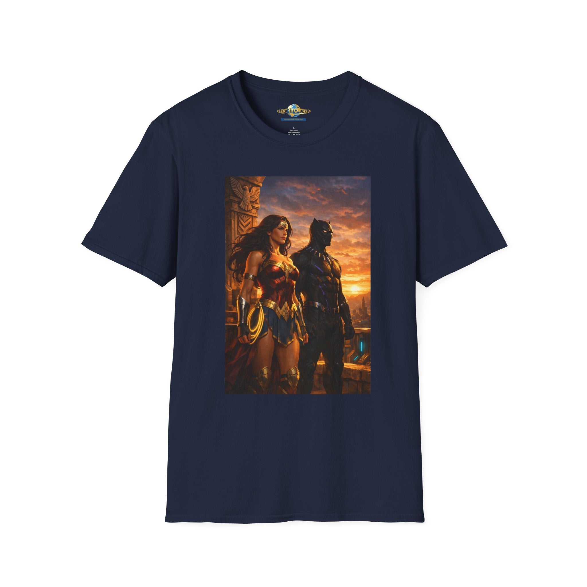 Graphic T-Shirt — Epic Sunset Heroine Scene Print