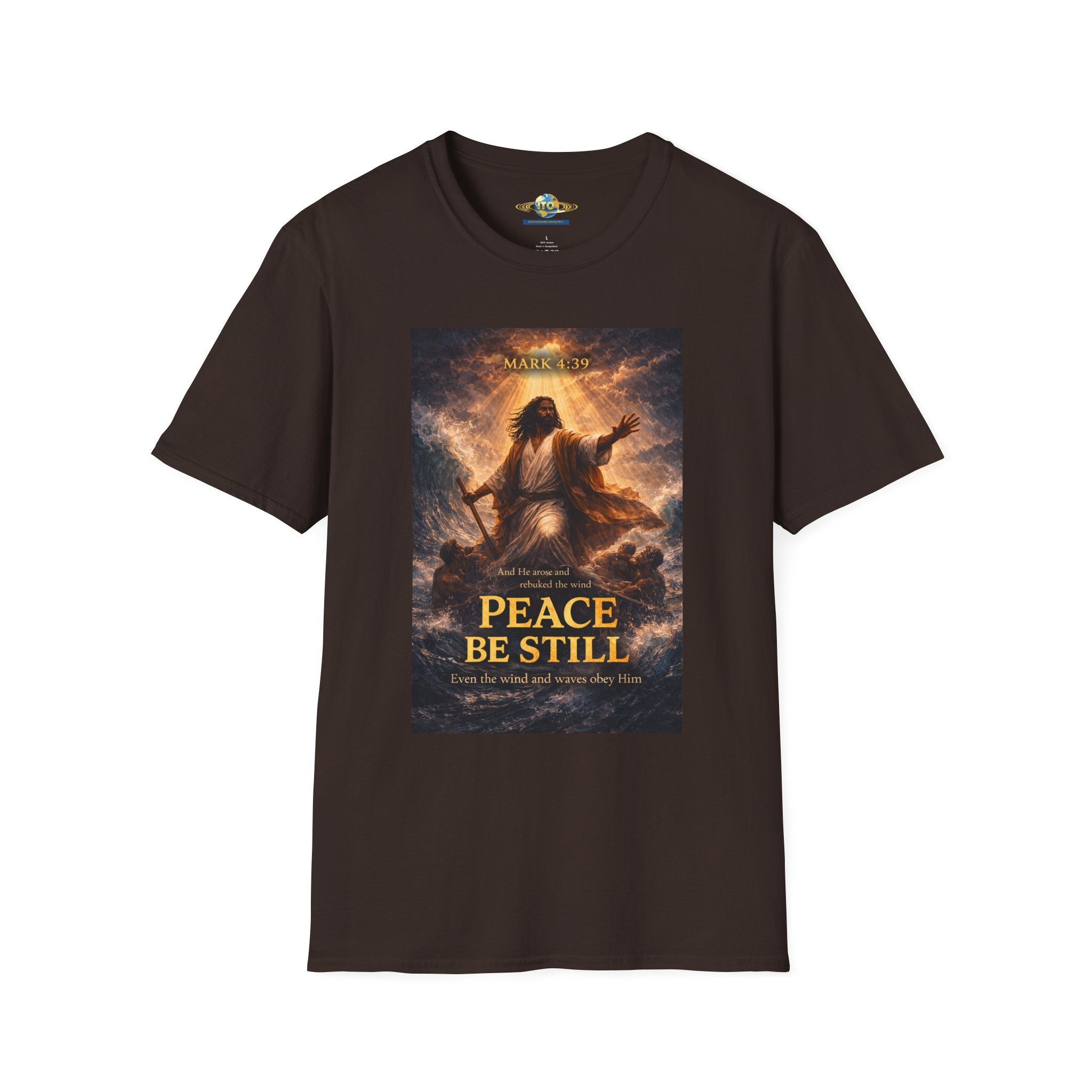 Jesus Calming the Storm T-Shirt — "Peace Be Still" Christian Faith Tee