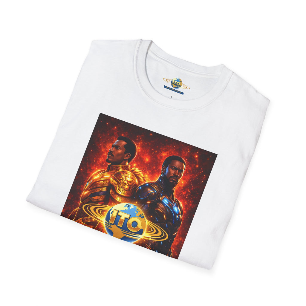 Champion vs Challenger Sci‑Fi Graphic T‑Shirt — Retro Space Emblem Poster
